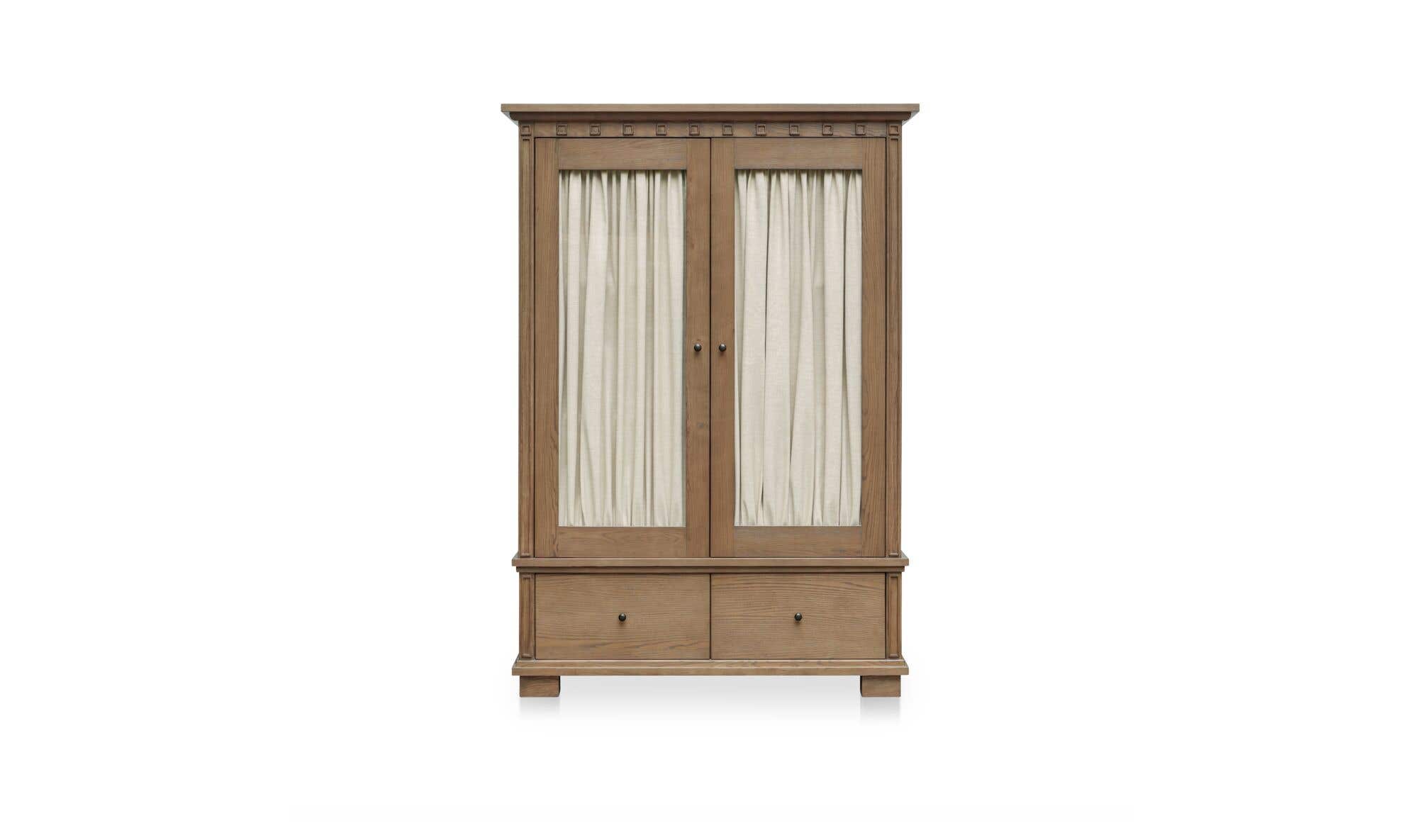 52" Brown Iron Tall Cabinet