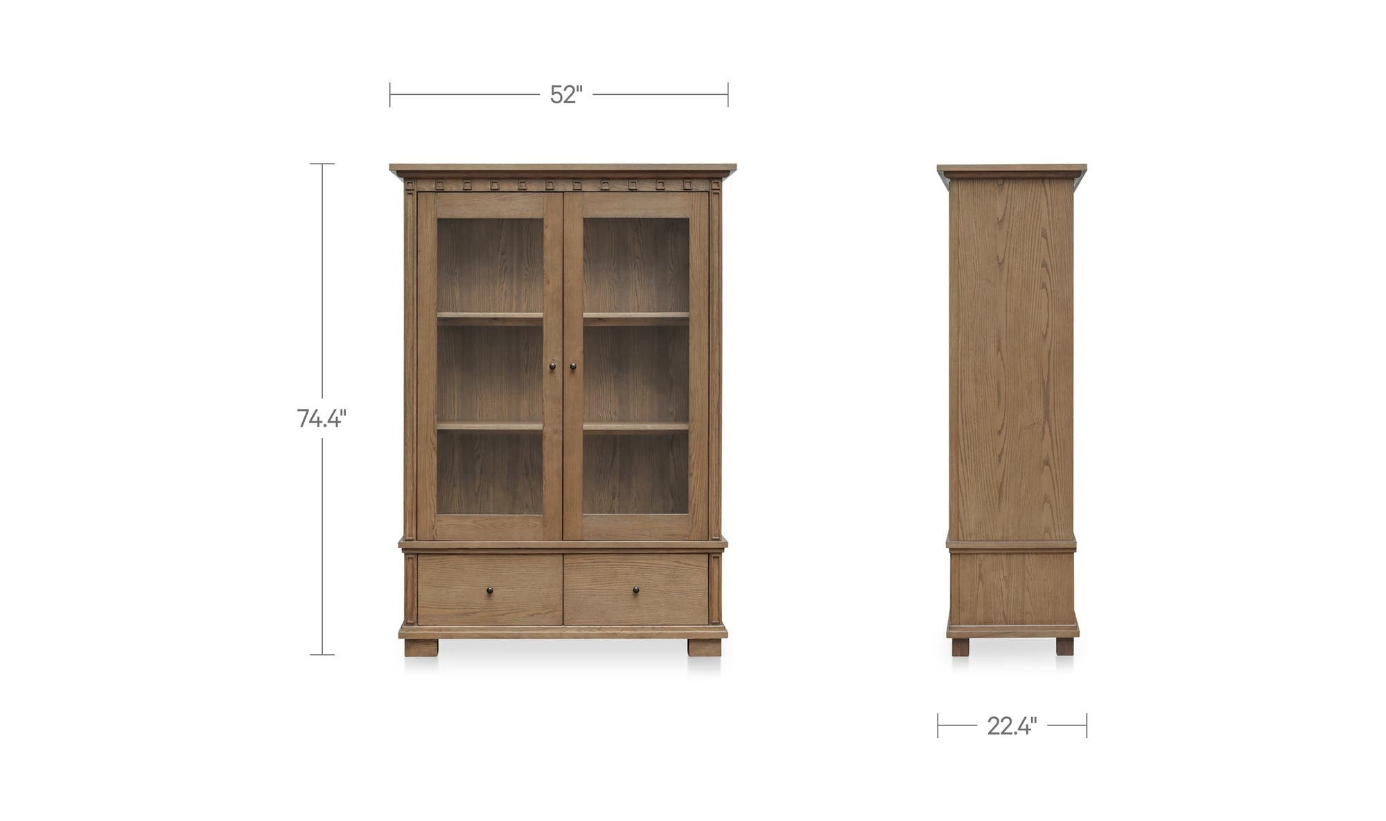 52" Brown Iron Tall Cabinet