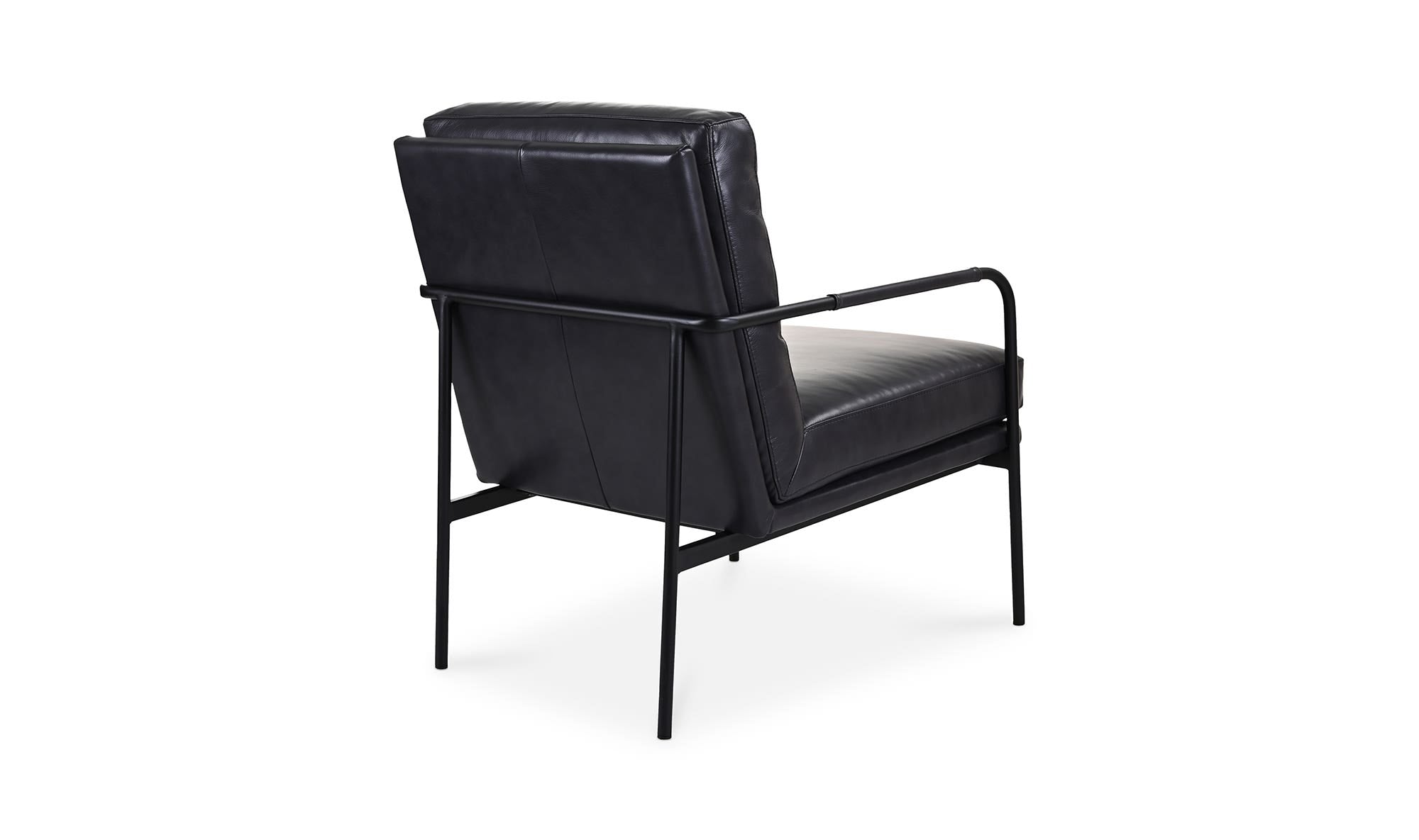 23.5" Raven Black Leather Accent Chair