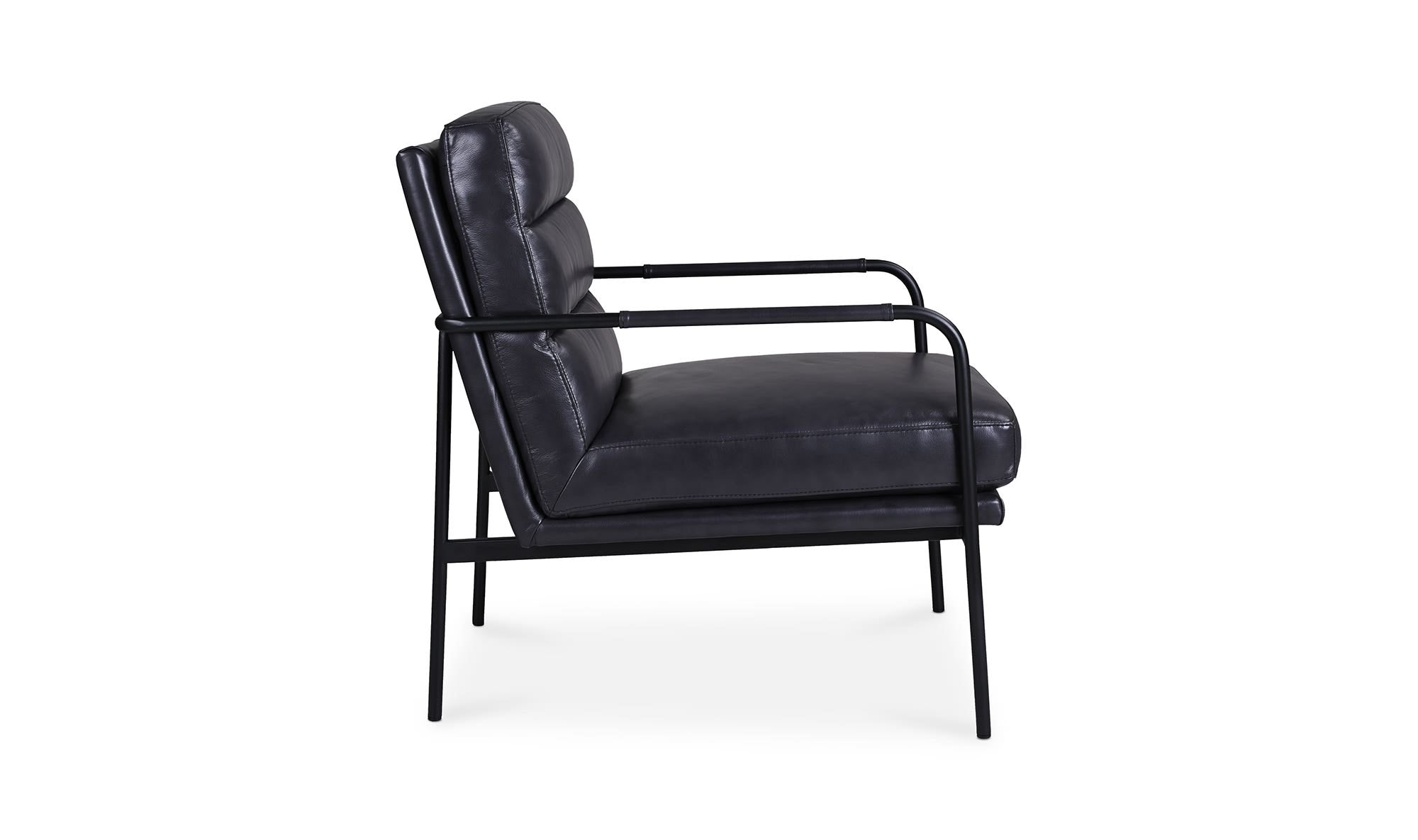 23.5" Raven Black Leather Accent Chair