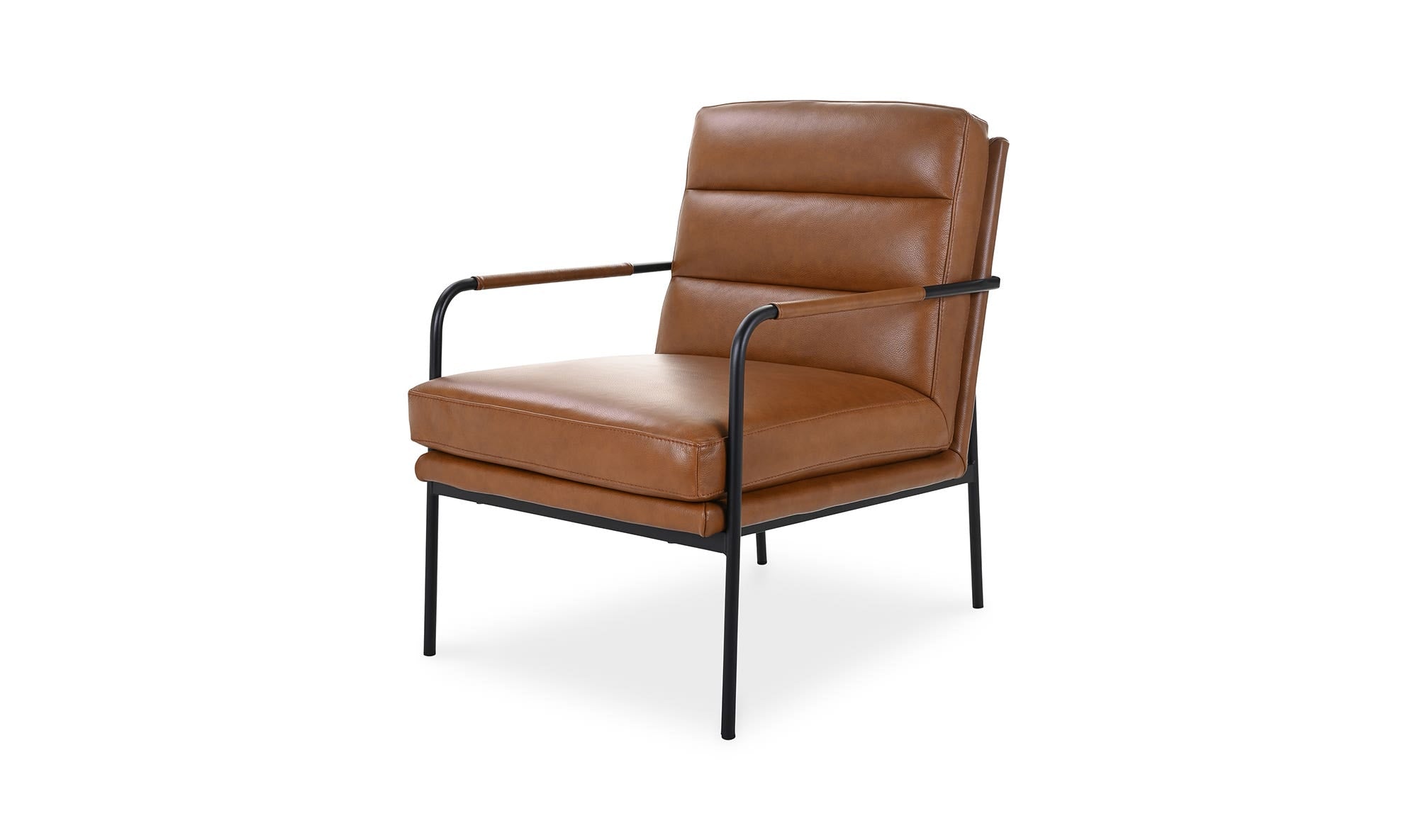 23.5" Brown Leather Accent Chair