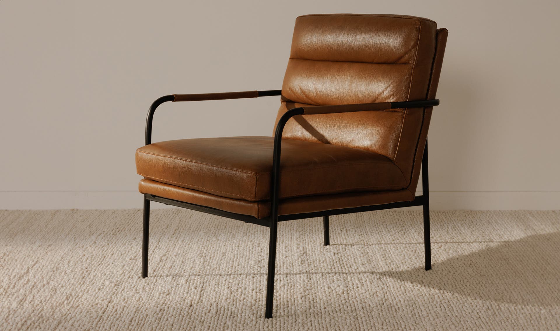 23.5" Brown Leather Accent Chair