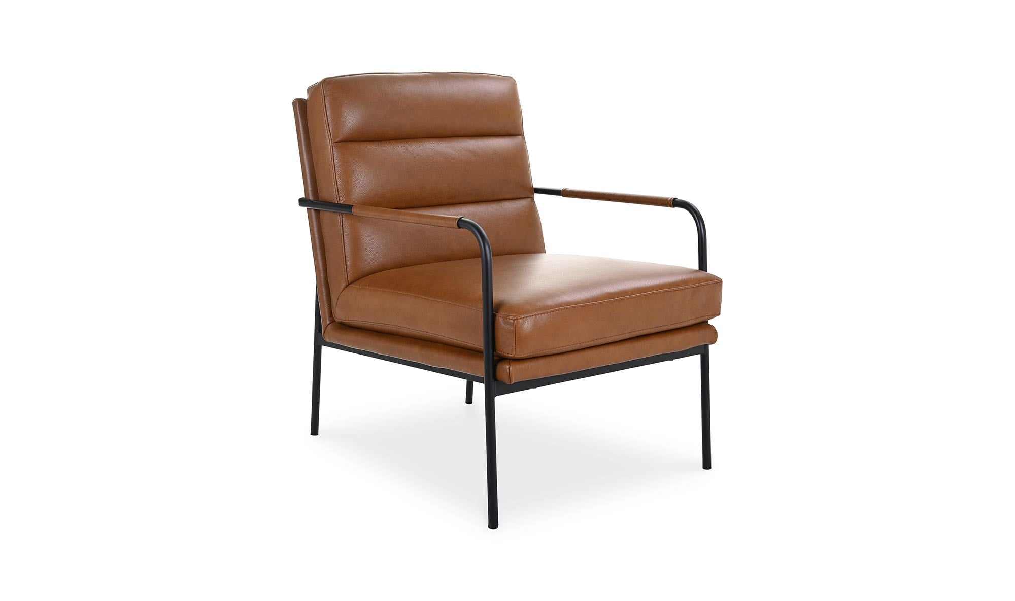 23.5" Brown Leather Accent Chair