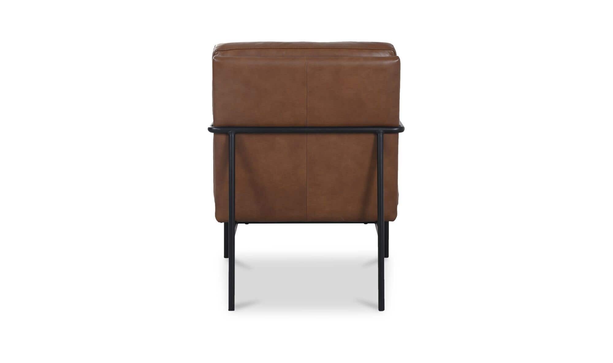 23.62" Brown Leather Accent Chair