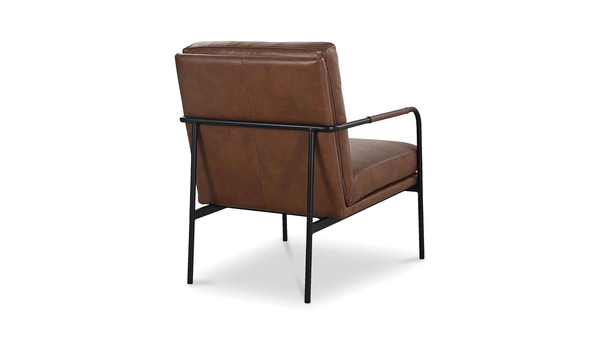 23.62" Brown Leather Accent Chair