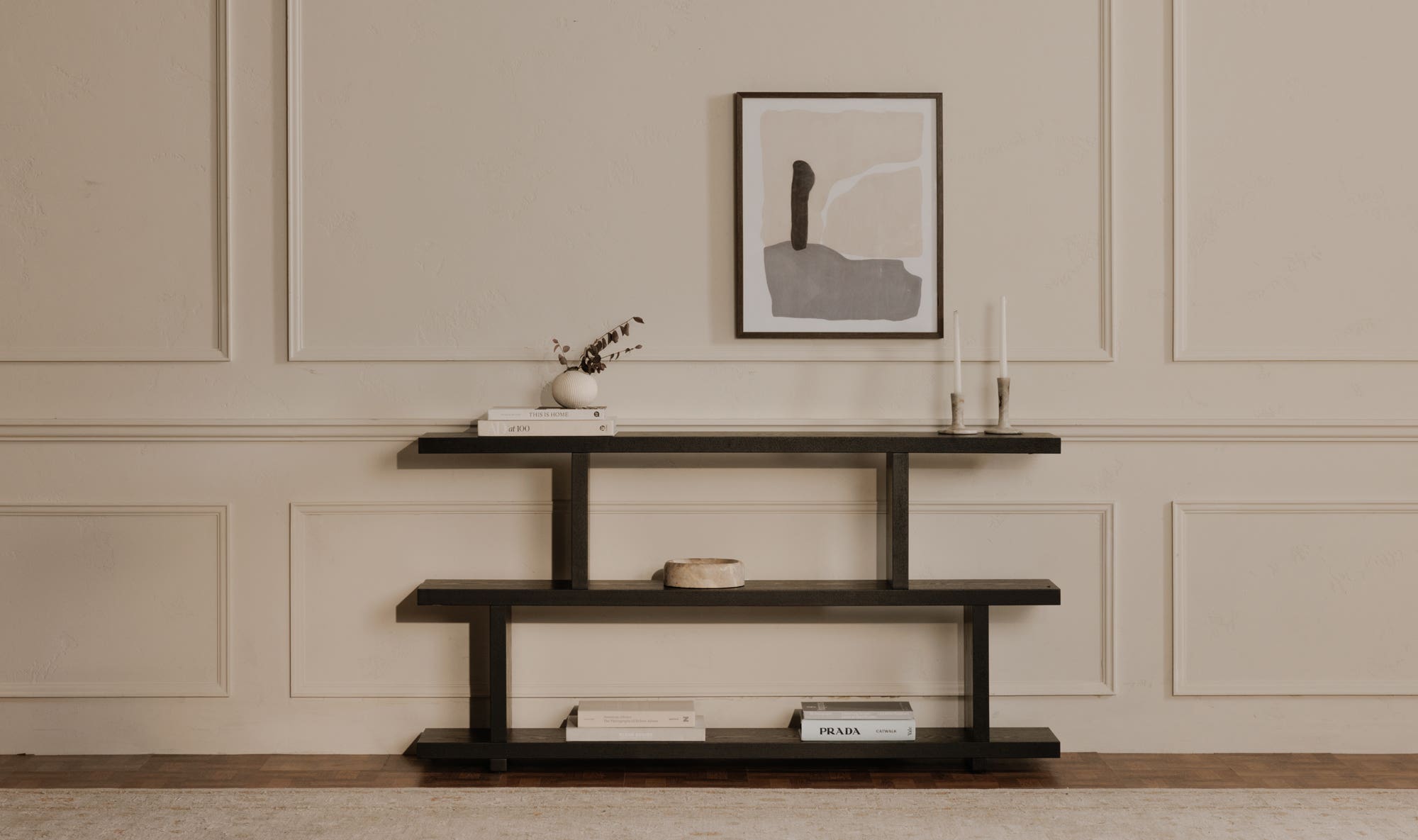 63" Black Small Shelving Unit