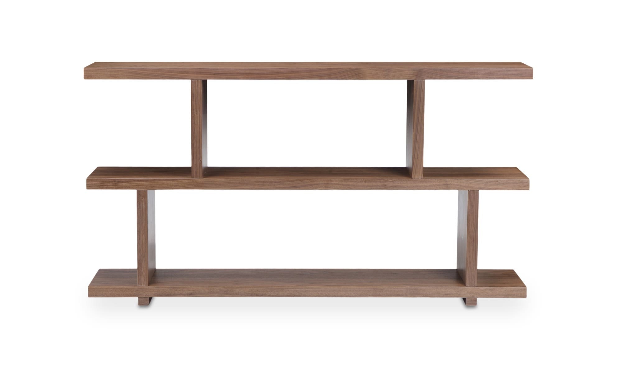 63" Brown Walnut Small Shelving Unit