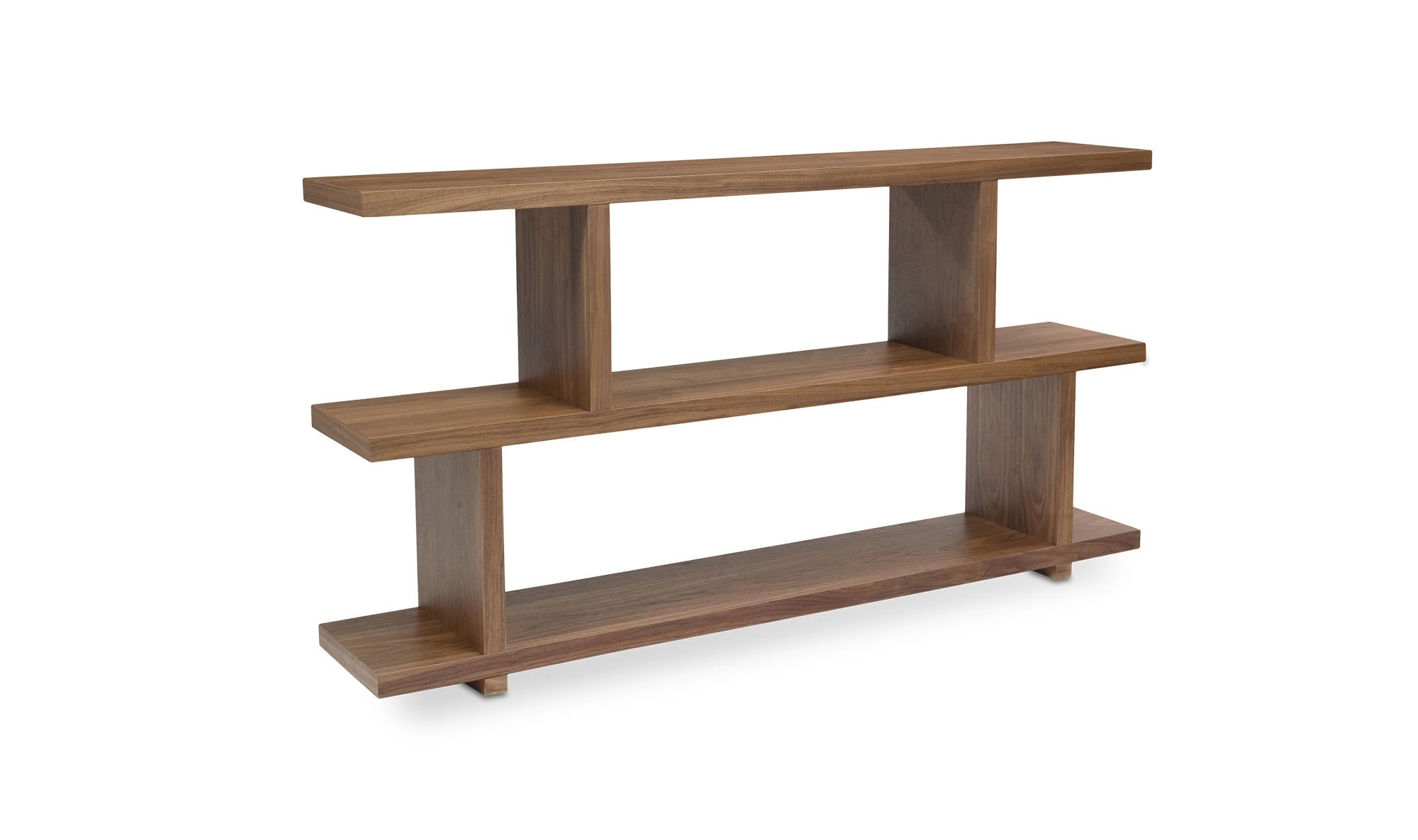 63" Brown Walnut Small Shelving Unit