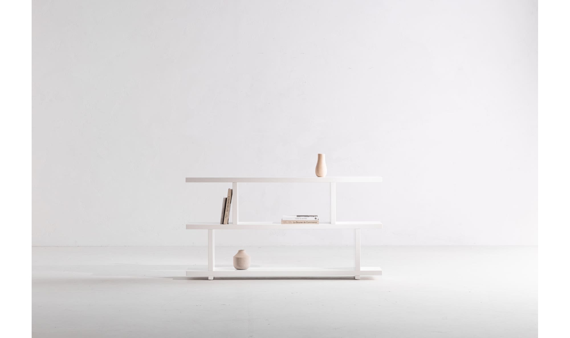 63" White Small Shelving Unit