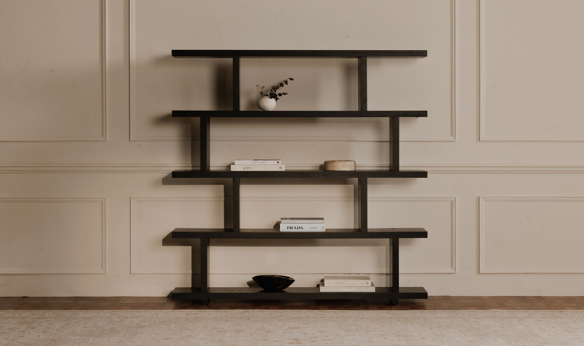 63" Black Large Shelving Unit