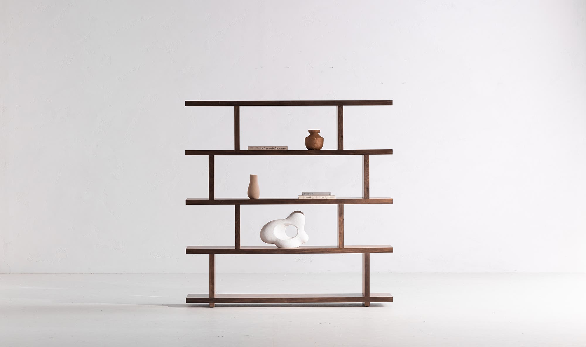 63" Brown Walnut Large Shelving Unit