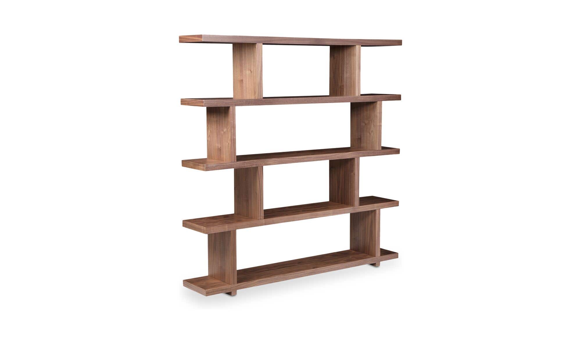 63" Brown Walnut Large Shelving Unit