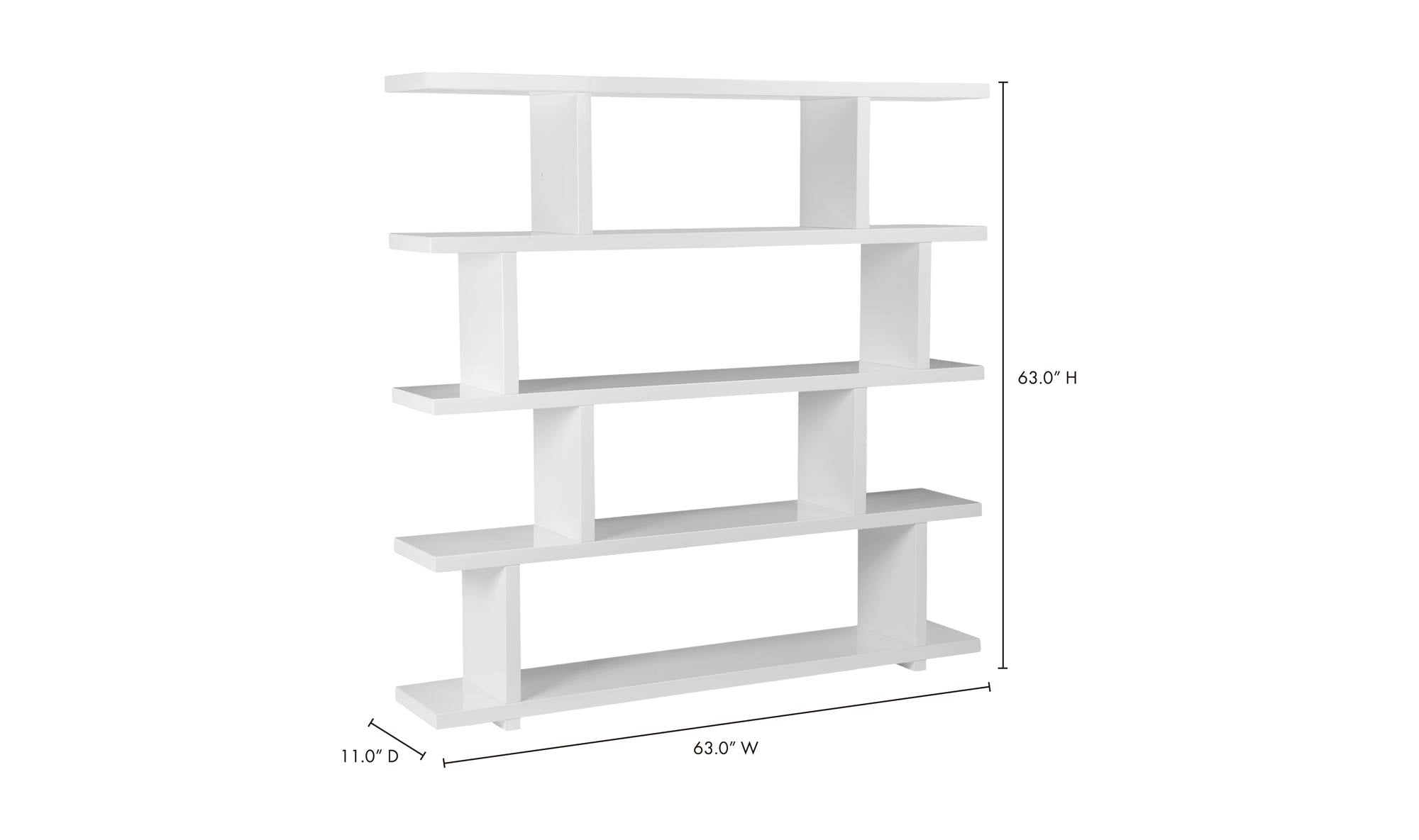 63" White Large Shelving Unit