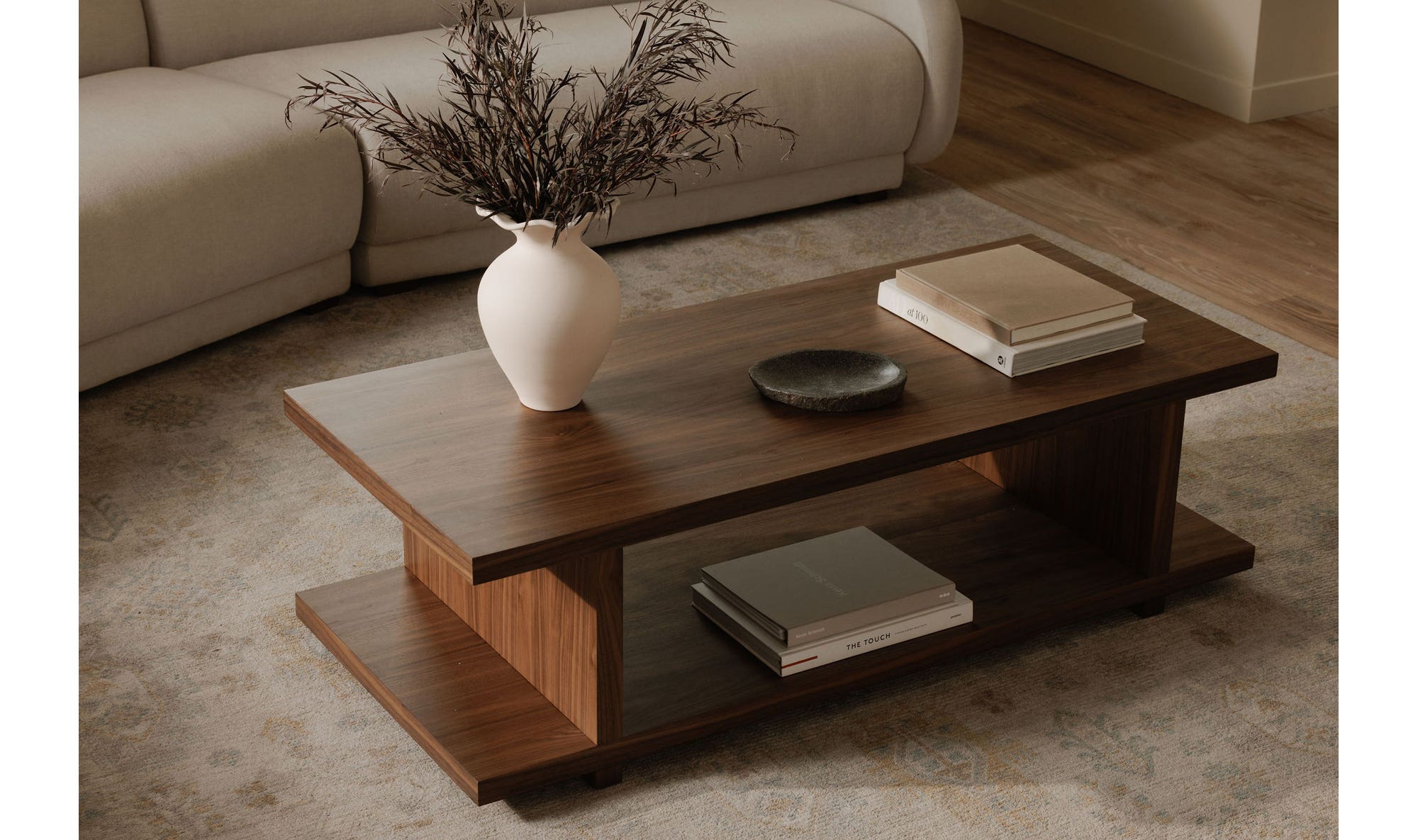 54" Walnut Coffee Table