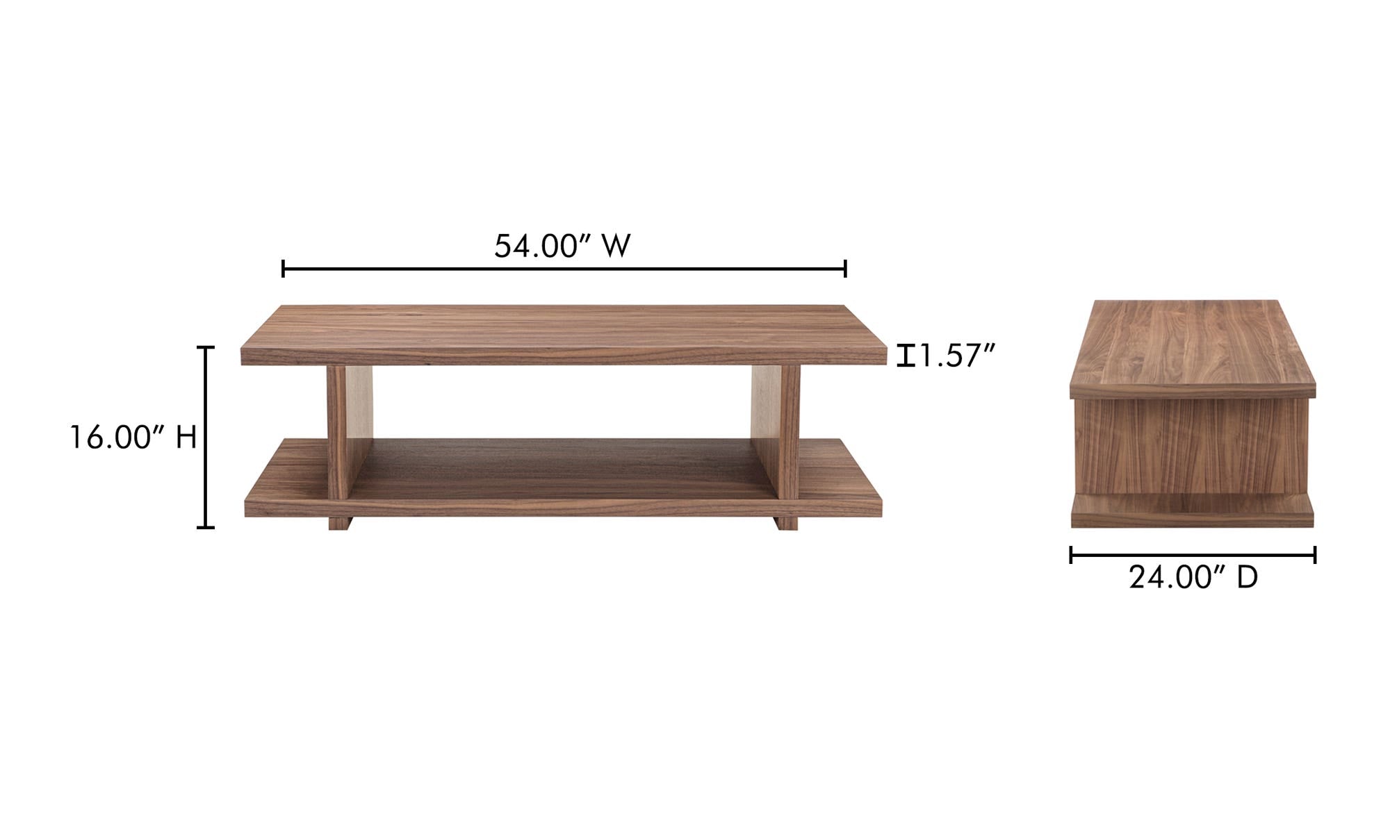 54" Walnut Coffee Table