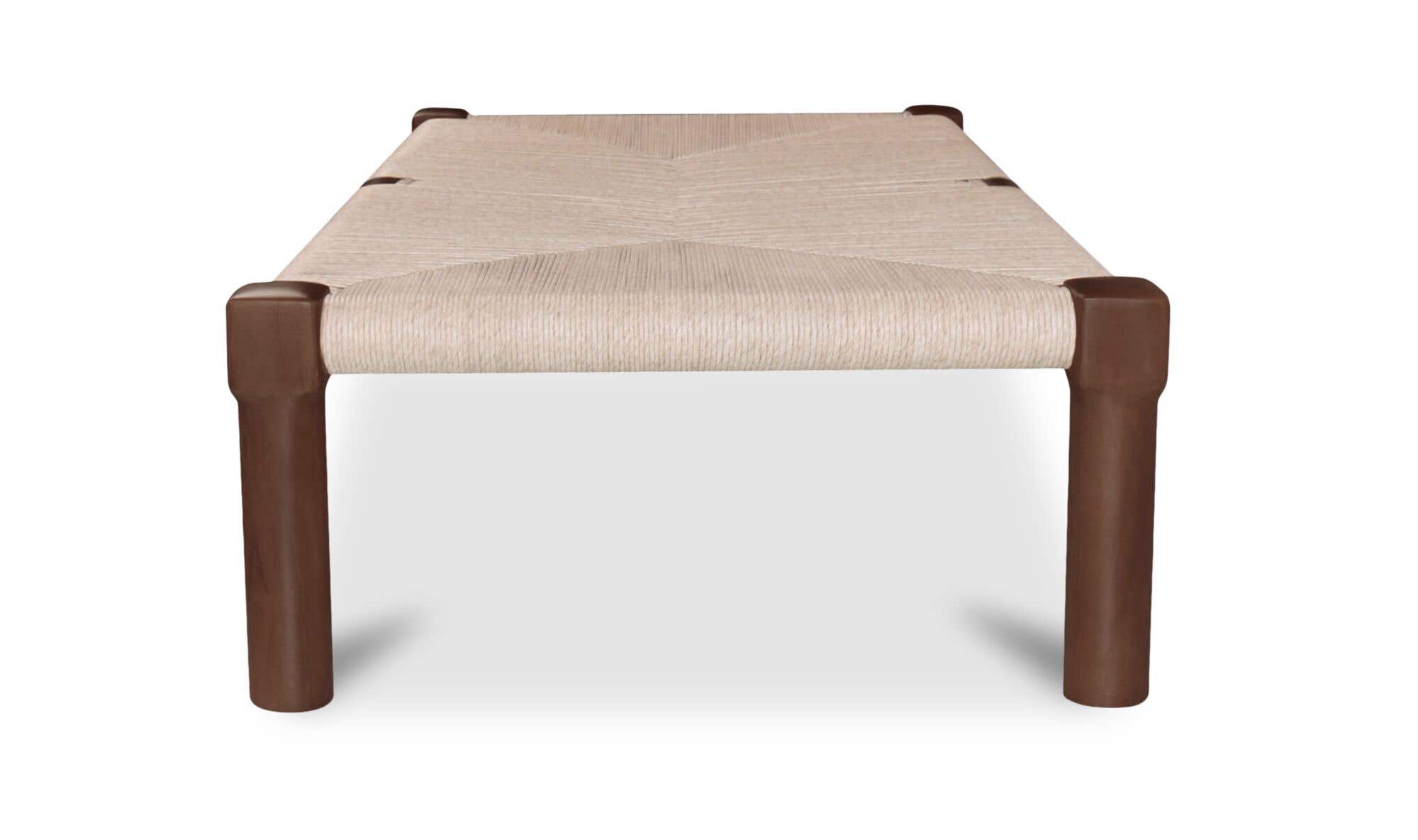 56" Dark Brown Teak Coffee Table