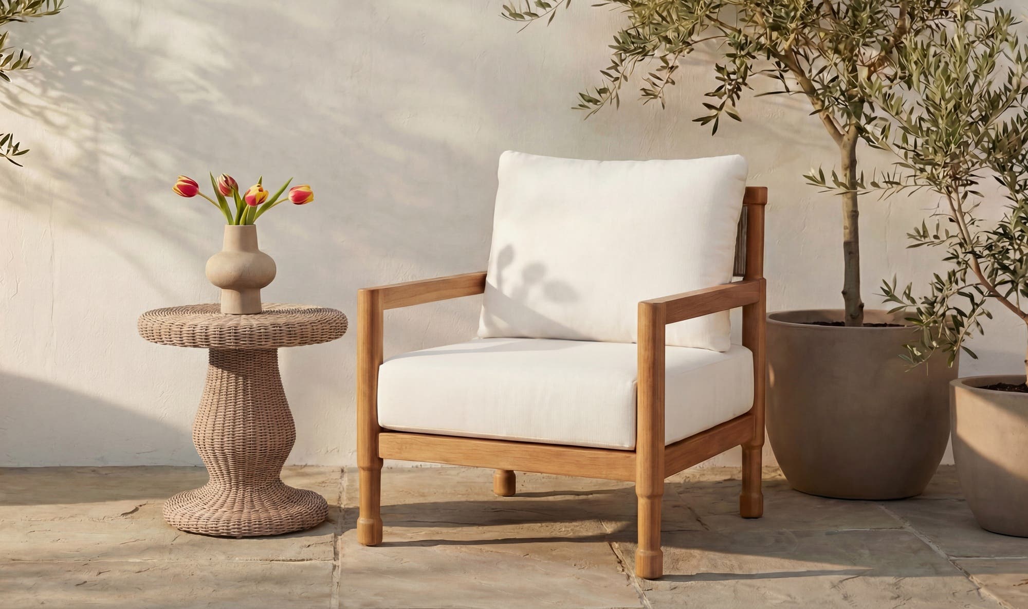 22" Natural Aluminum Side Table