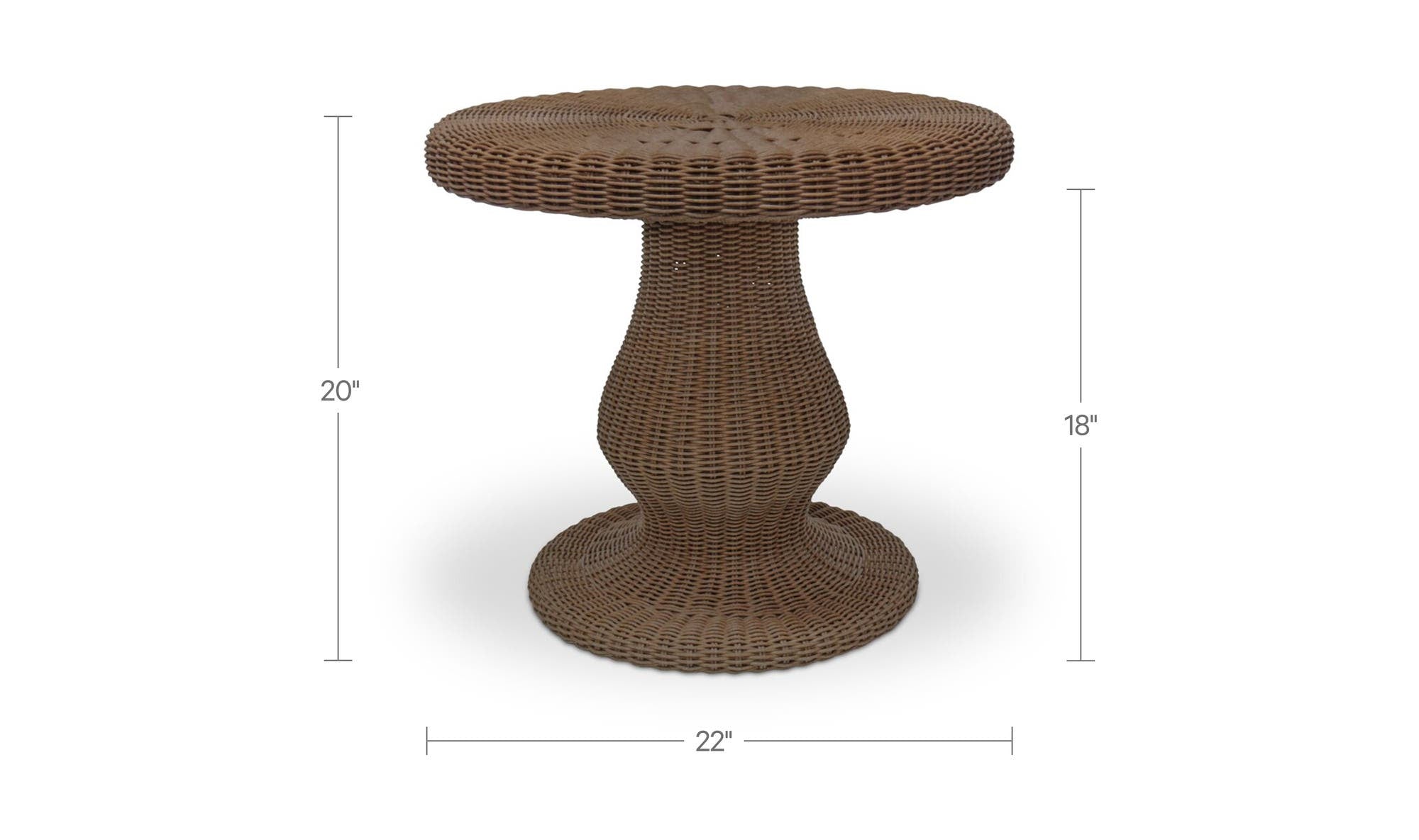 22" Natural Aluminum Side Table