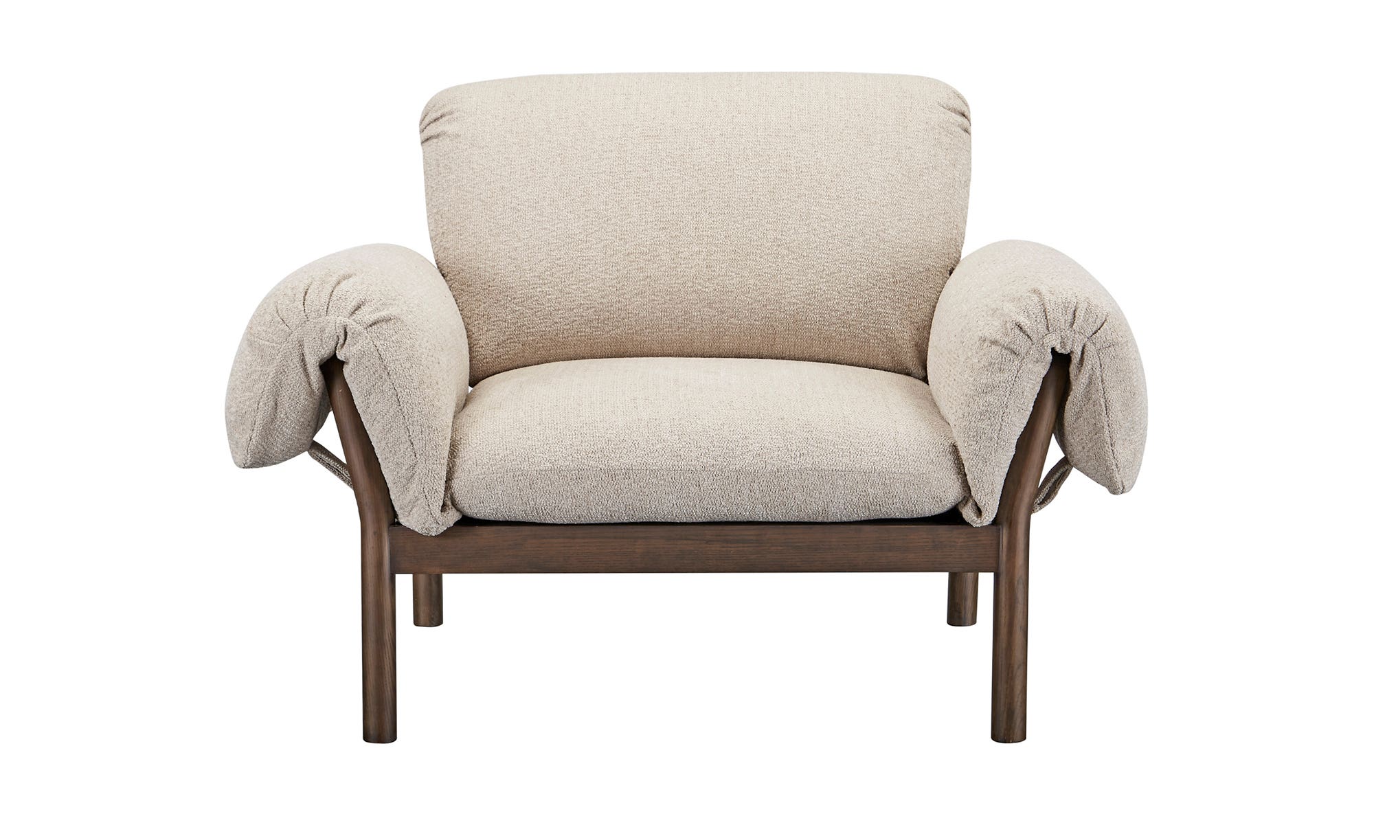44.5" Beige Upholstered Lounge Chair
