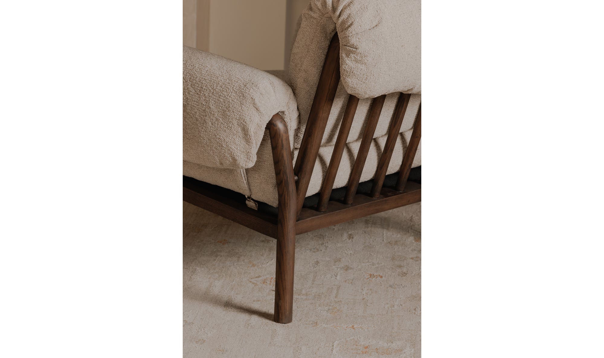 44.5" Beige Upholstered Lounge Chair