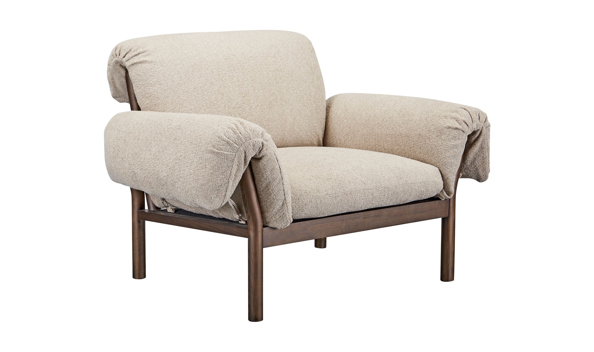 44.5" Beige Upholstered Lounge Chair