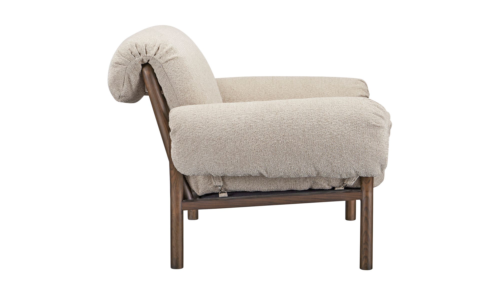 44.5" Beige Upholstered Lounge Chair