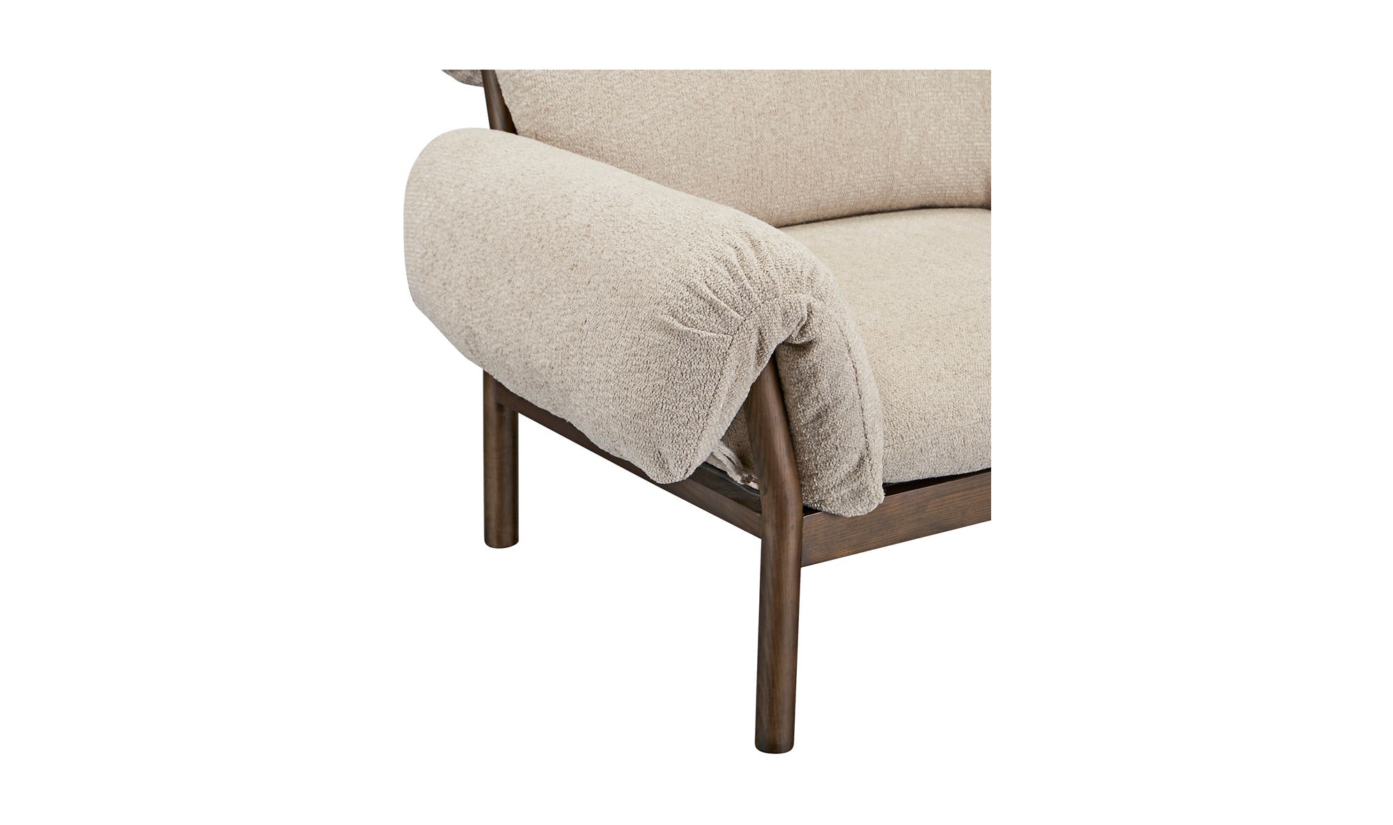 44.5" Beige Upholstered Lounge Chair