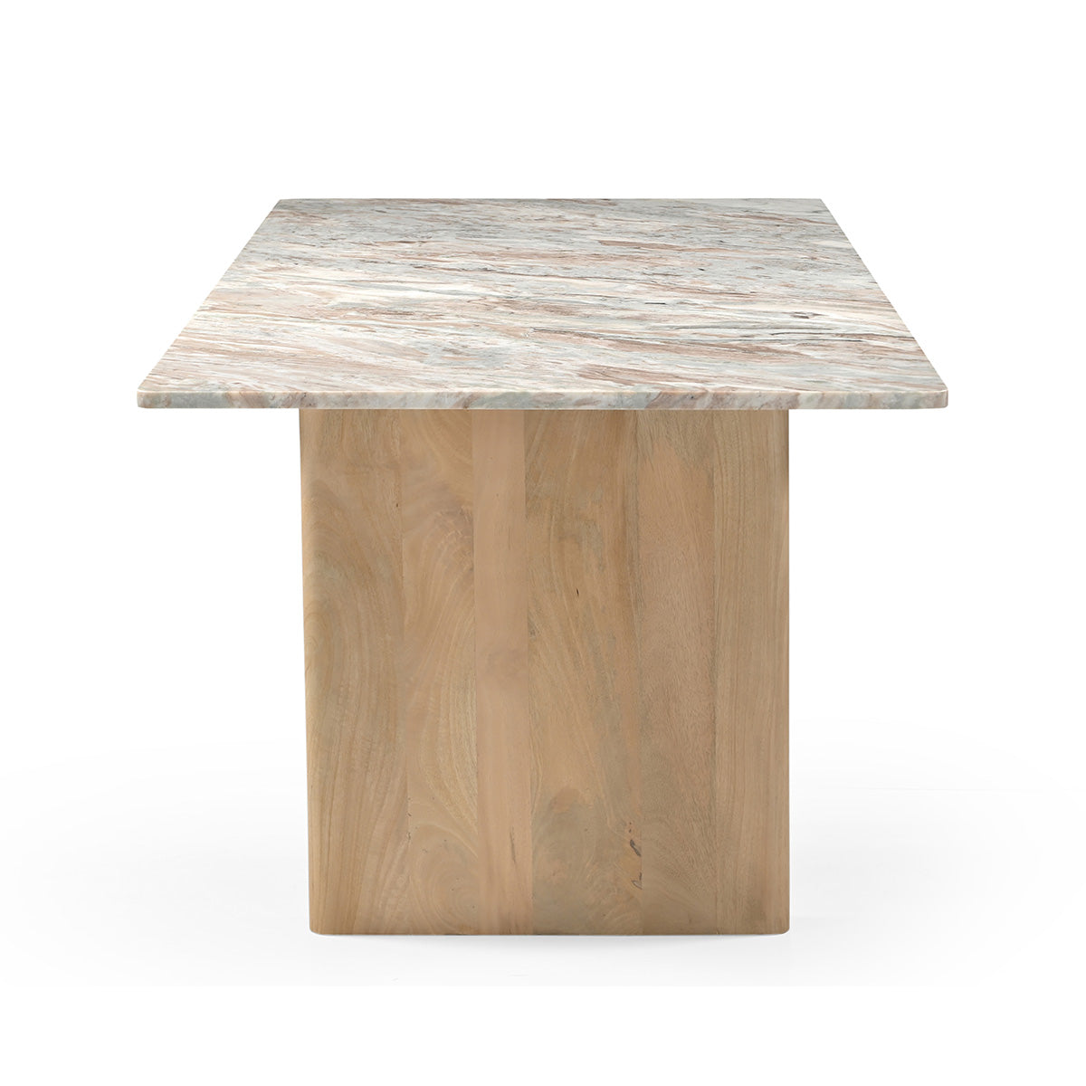 76" Toronto Marble and Light Mango Dining Table