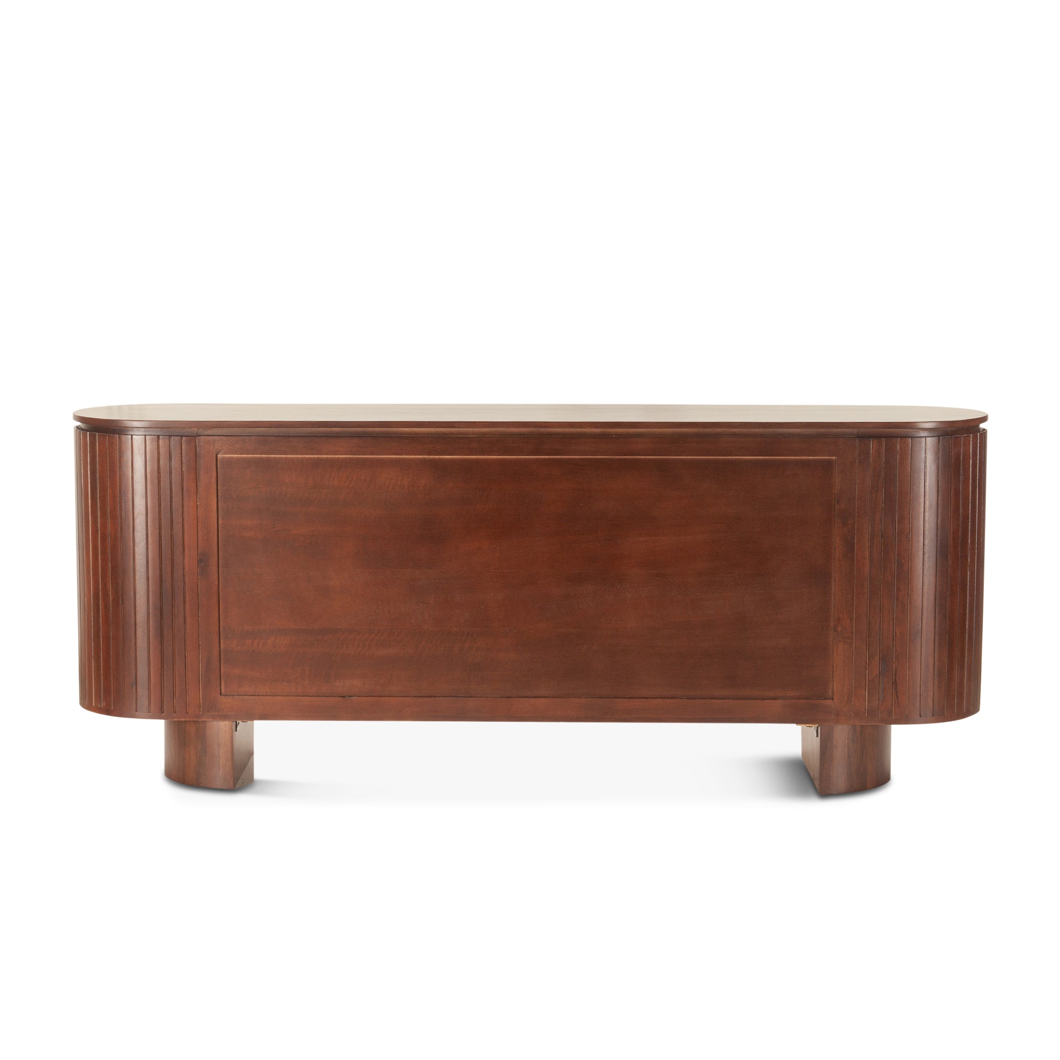 79" Aged Mahogany Fluted Wood Sideboard