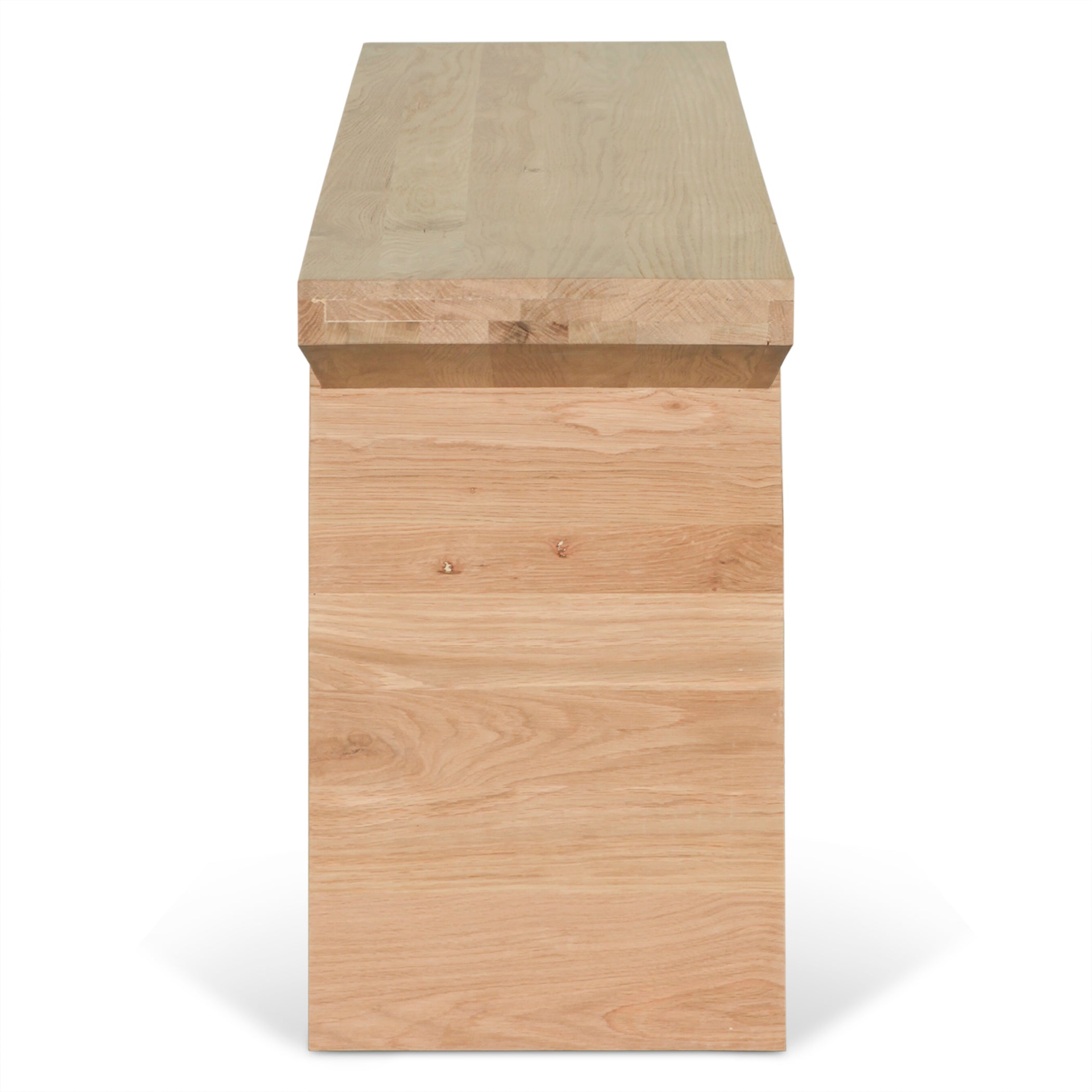 68" Natural Oak Wood Console Table
