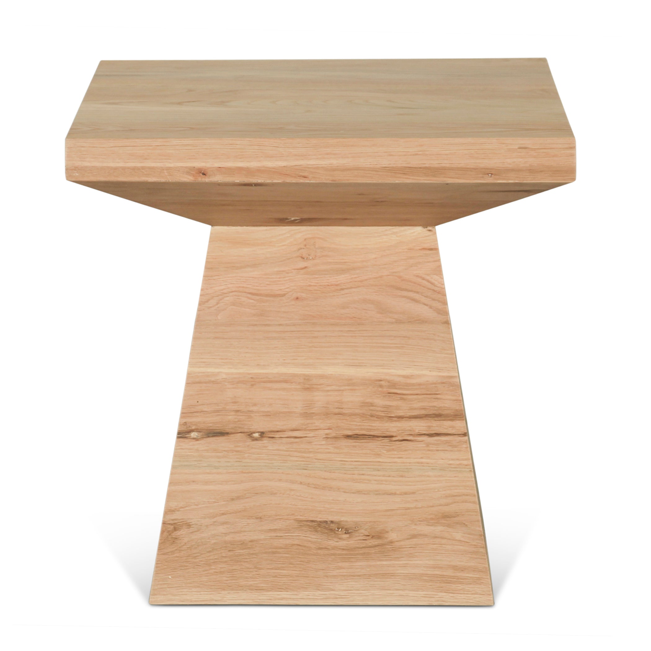 24" Natural Oak Wood Side Table