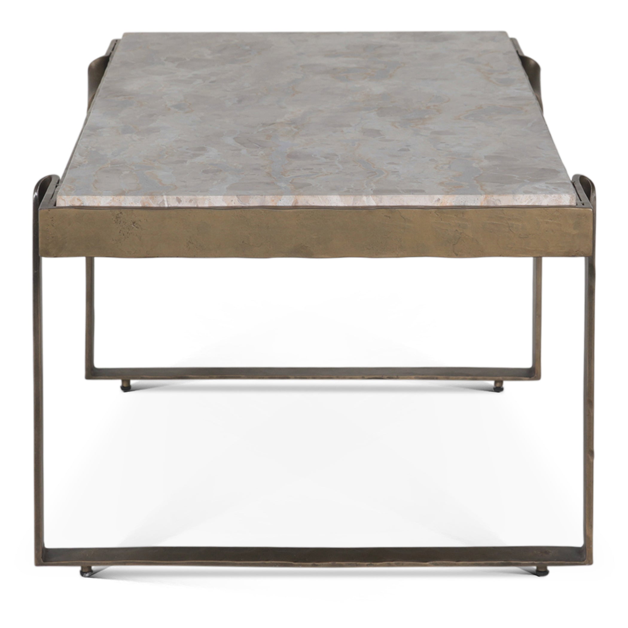 49" Capri Beige Marble Coffee Table