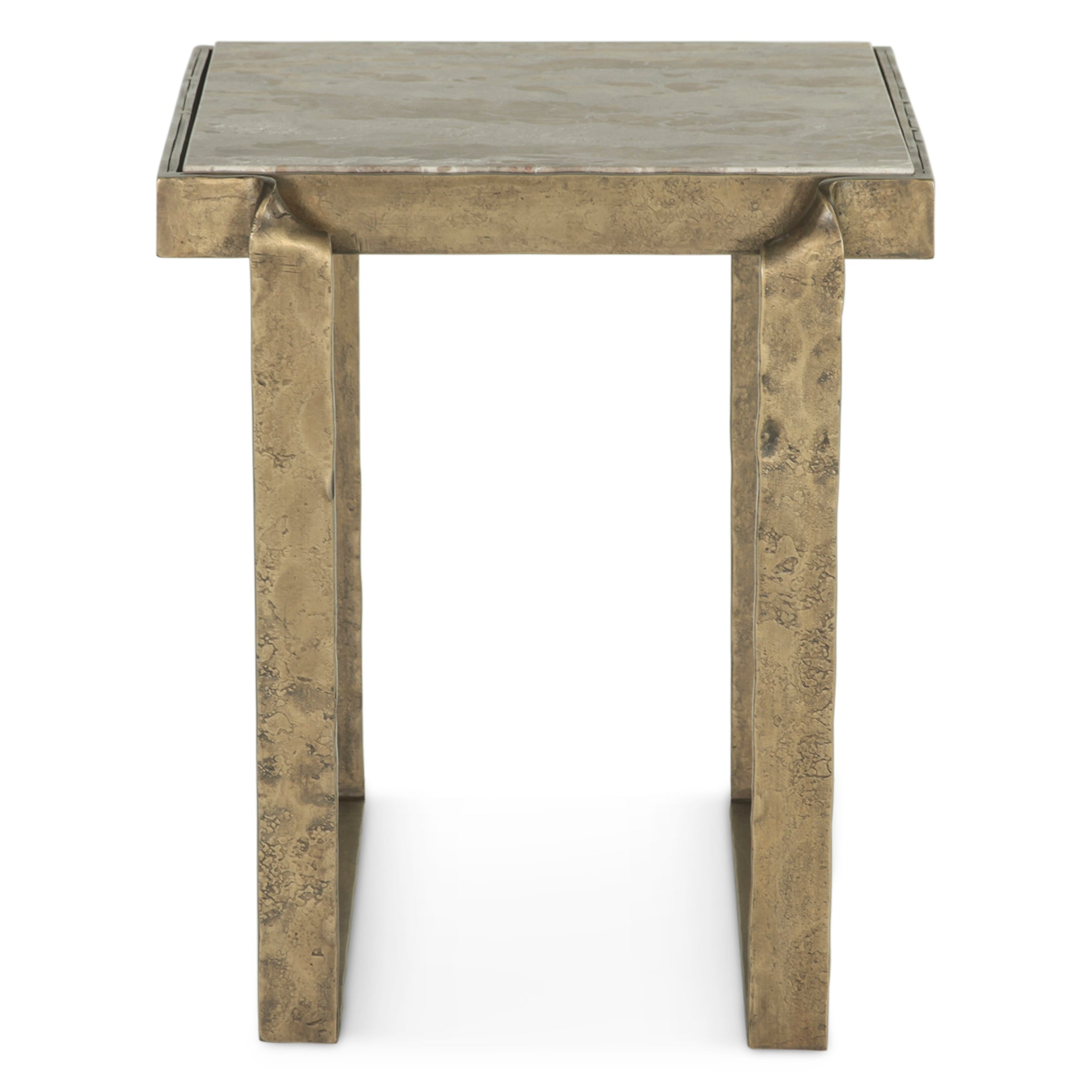 18" Capri Beige Marble Side Table