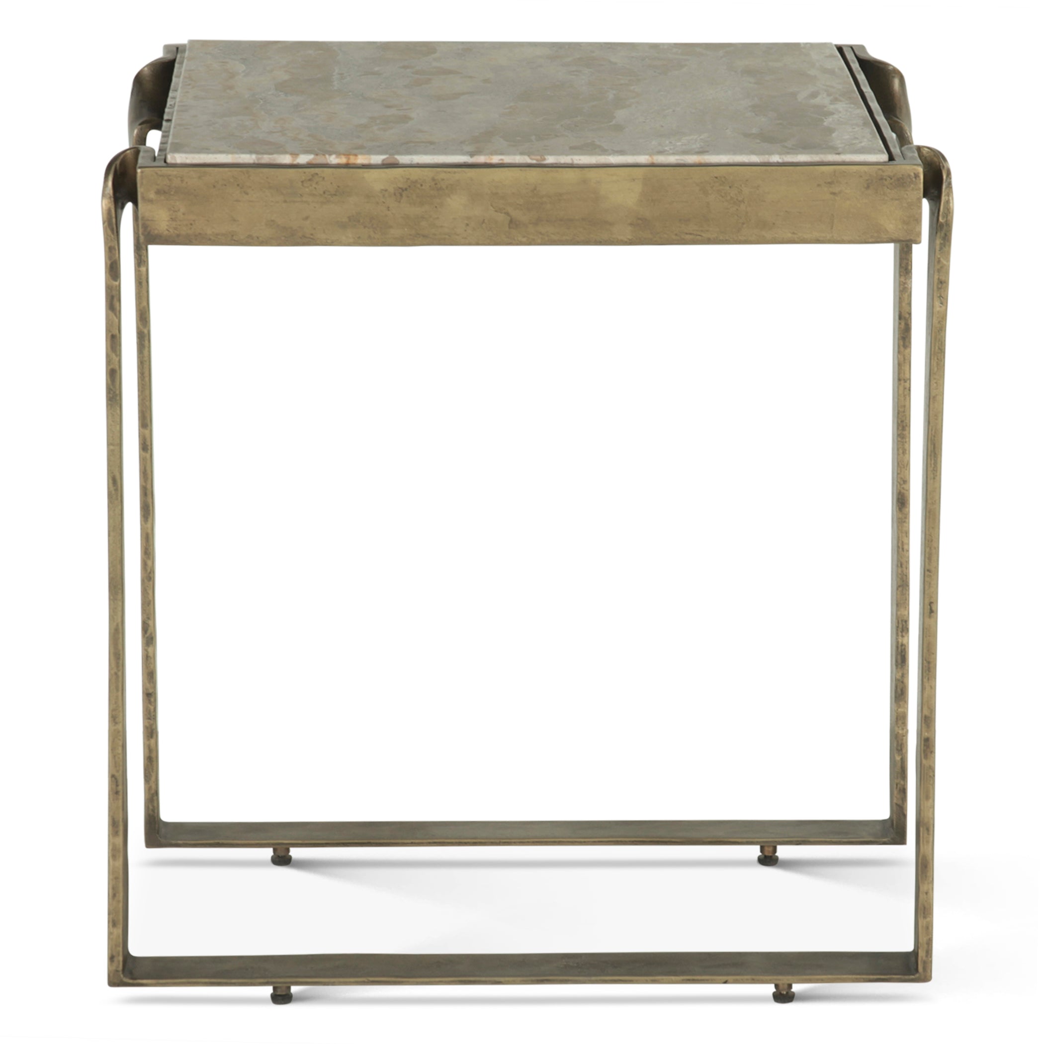 18" Capri Beige Marble Side Table