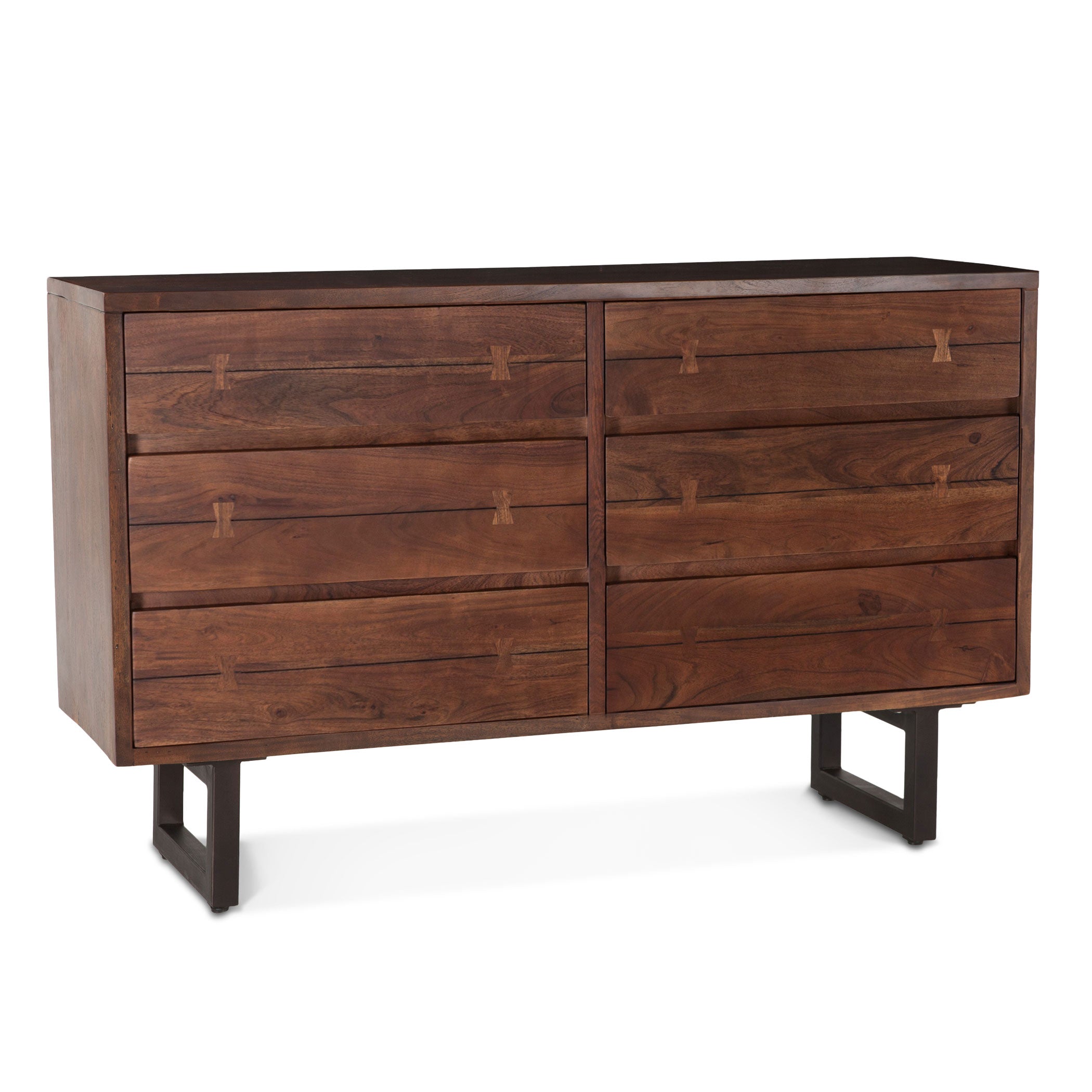 58" Walnut Wood Dresser