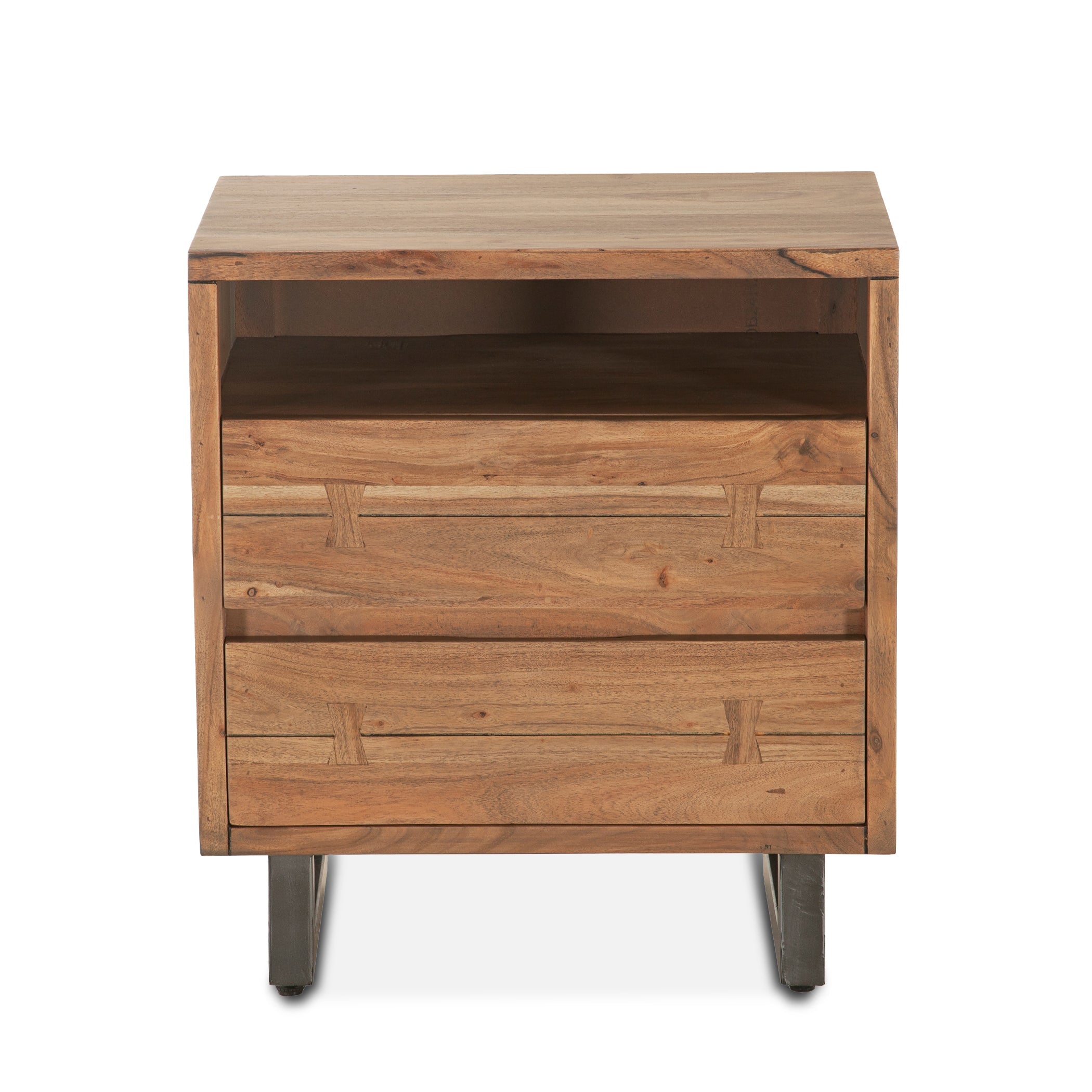 24" Smoked Acacia Wood Nightstand