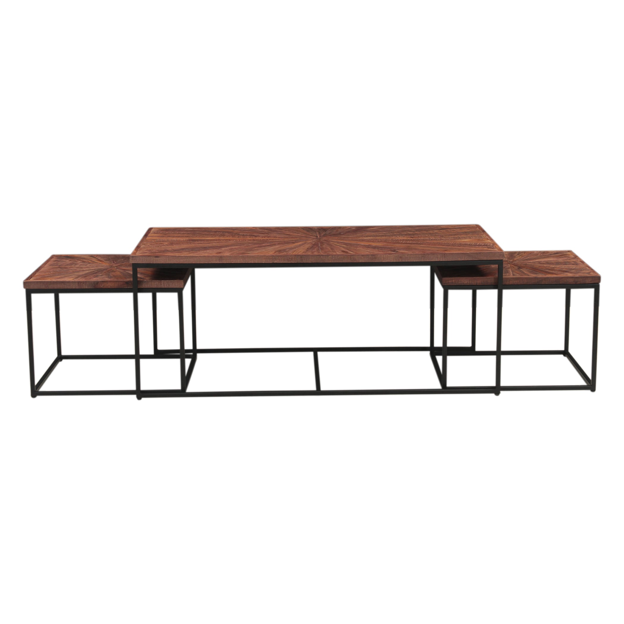47" Sunburst Brownstone Acacia Coffee Table