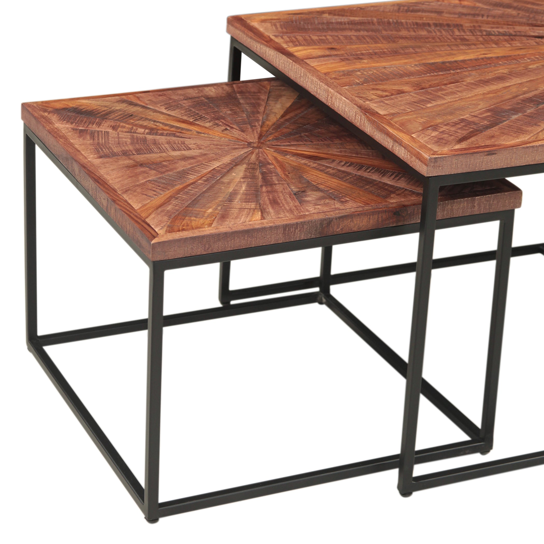 47" Sunburst Brownstone Acacia Coffee Table
