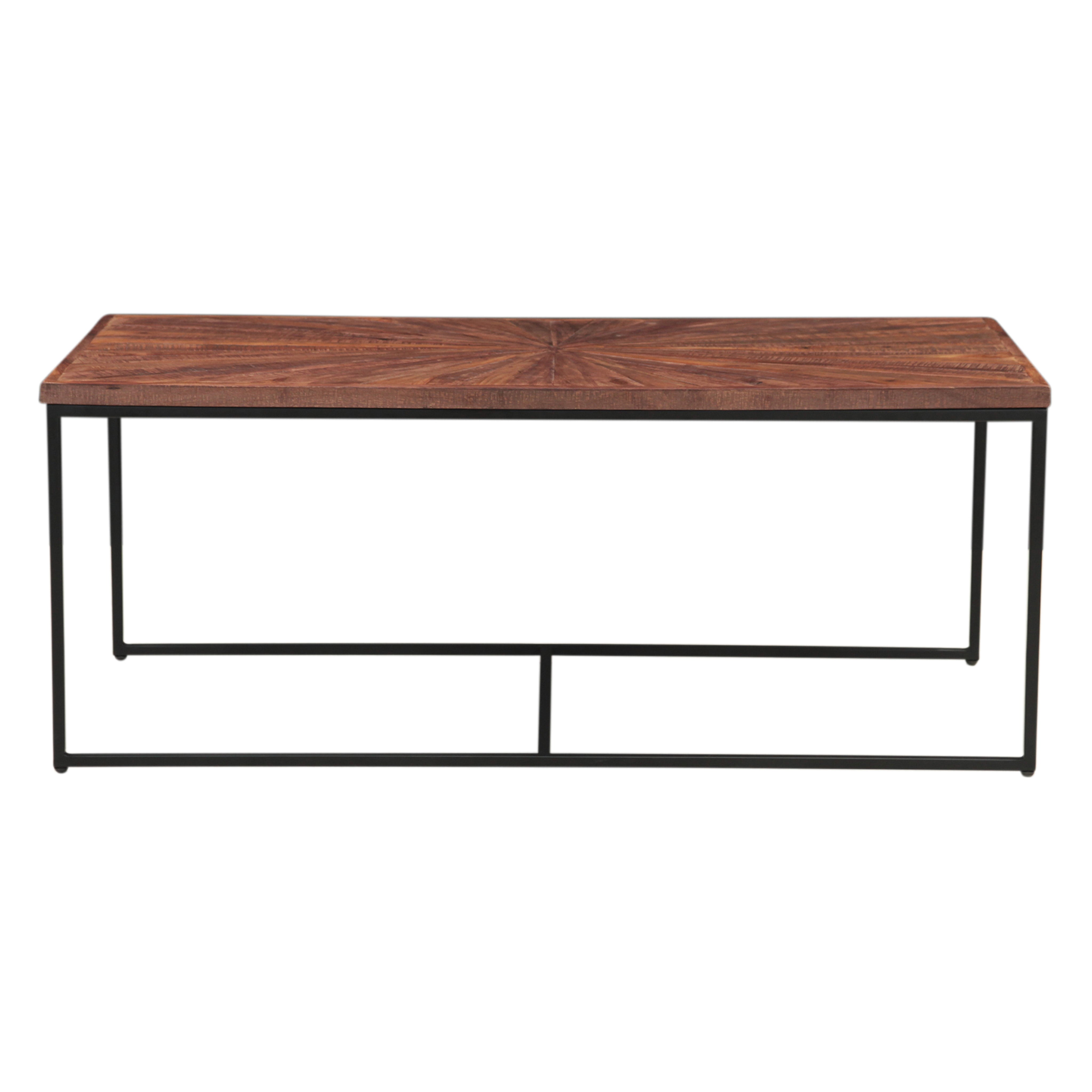 47" Sunburst Brownstone Acacia Coffee Table