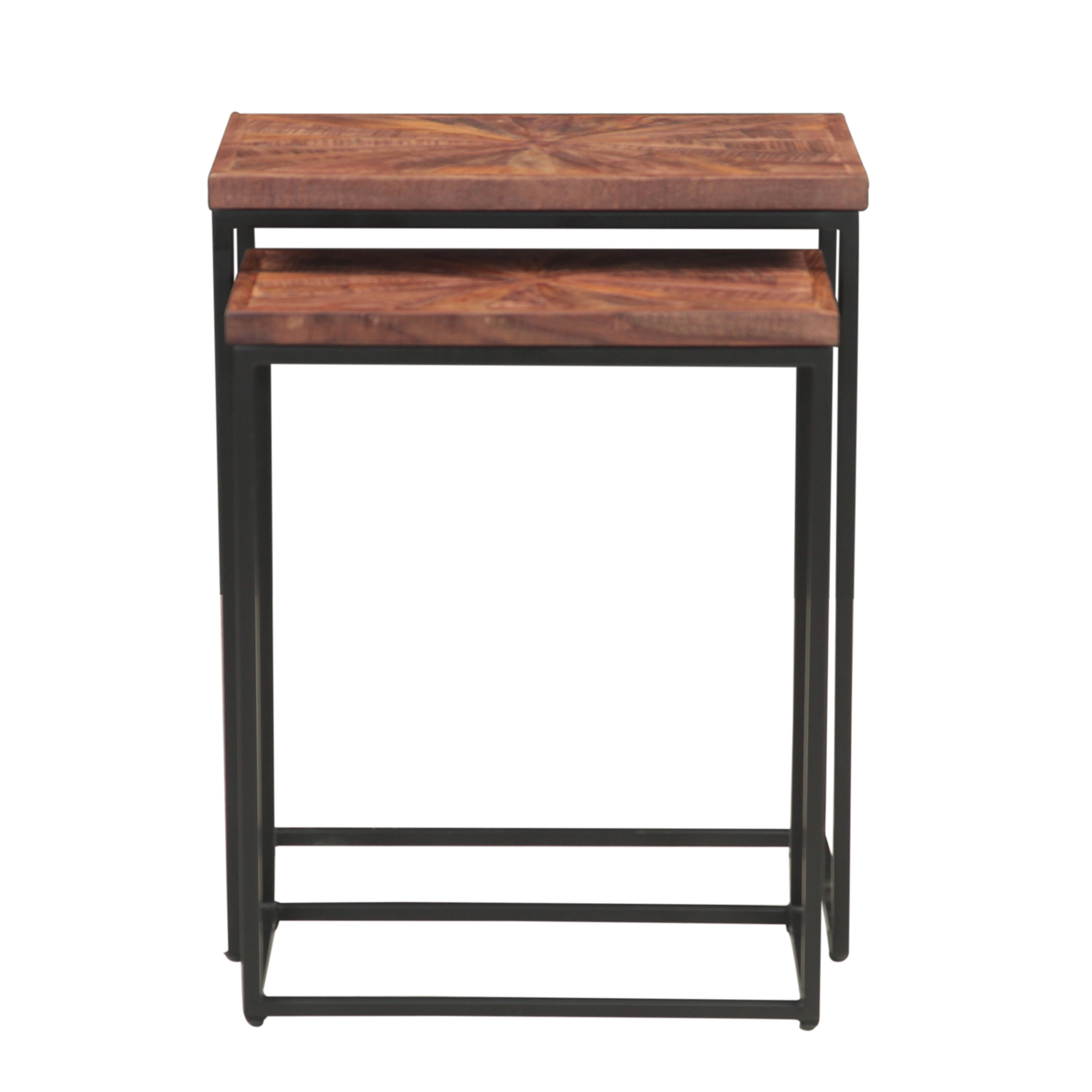 20" Sunburst Brownstone Iron Side Table