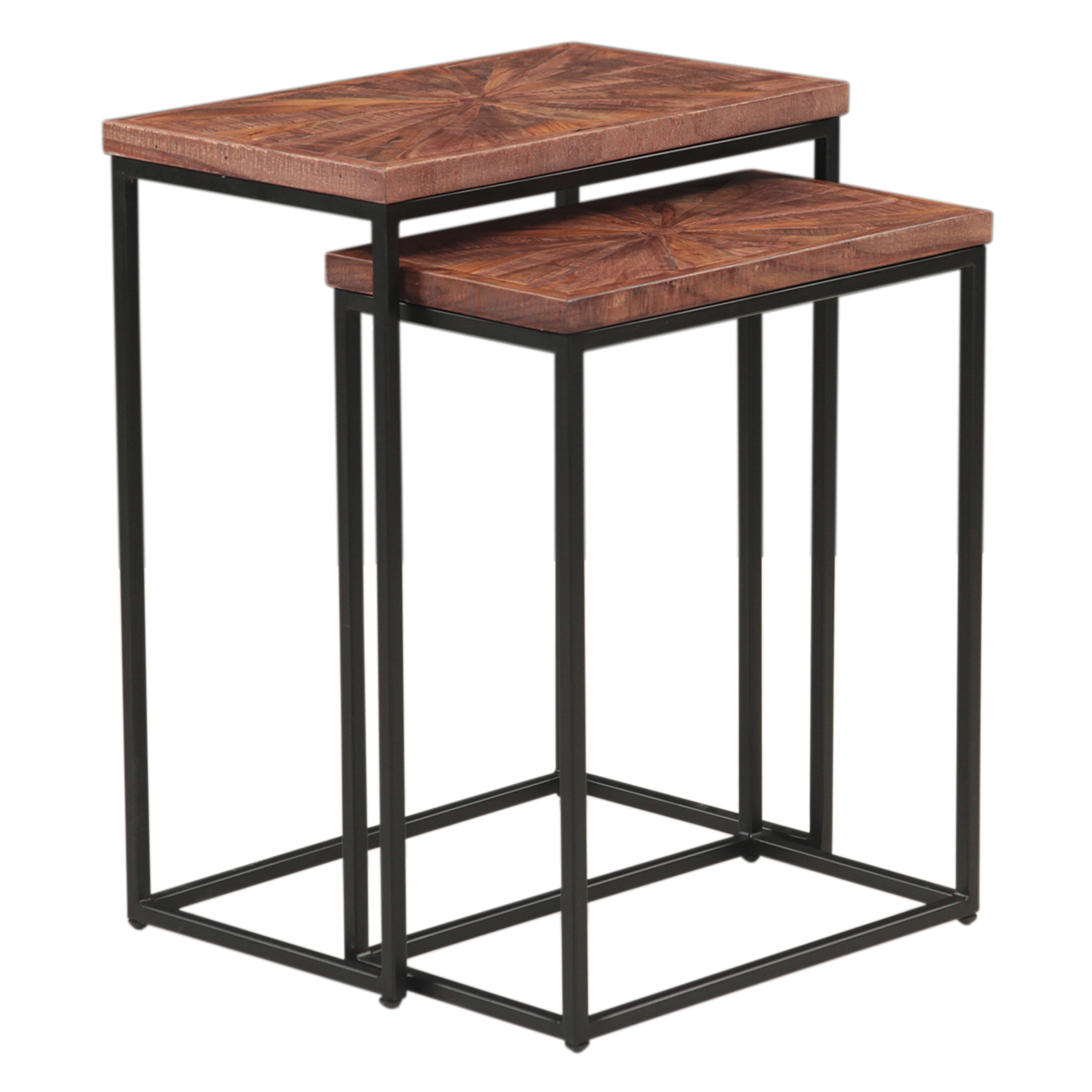 20" Sunburst Brownstone Iron Side Table