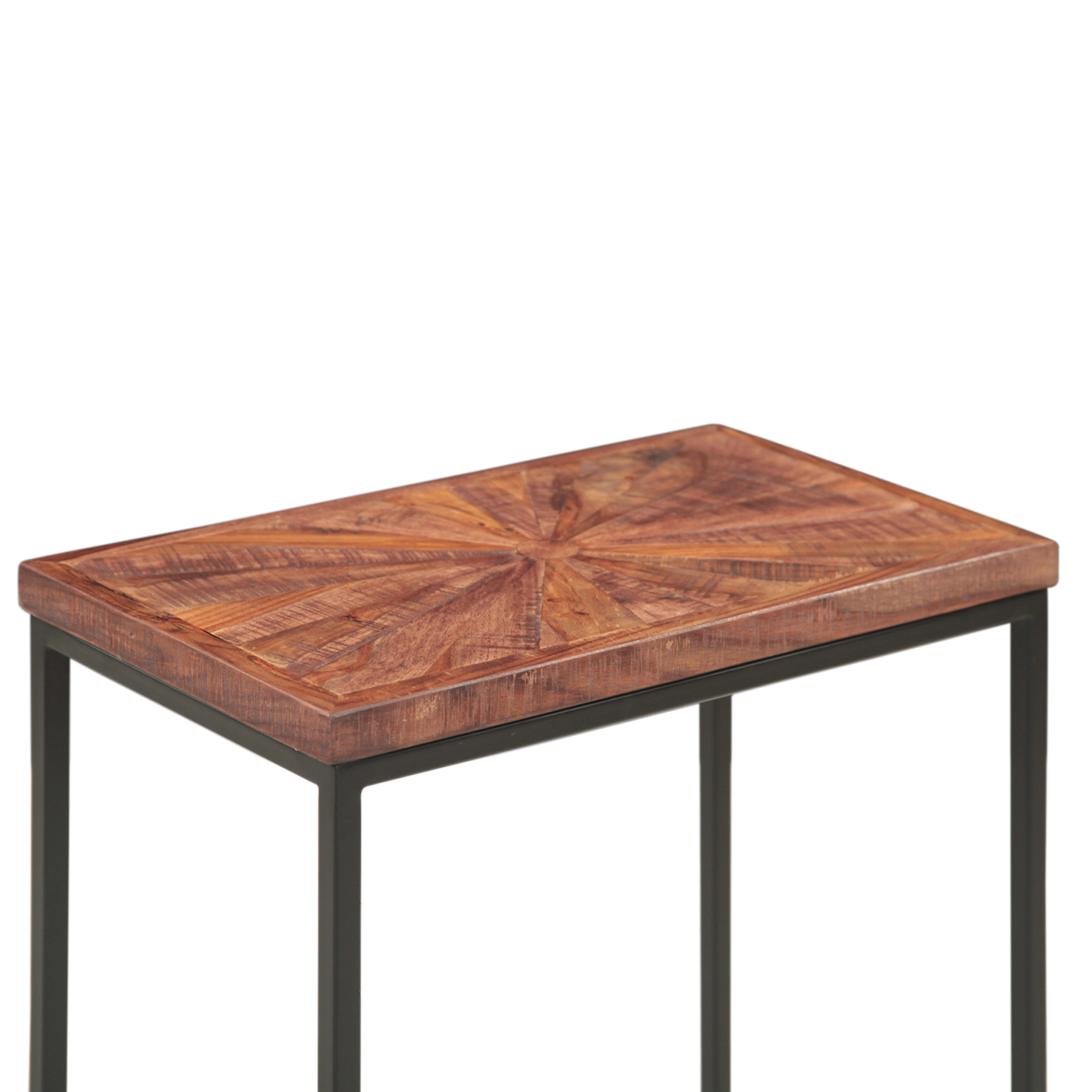 20" Sunburst Brownstone Iron Side Table