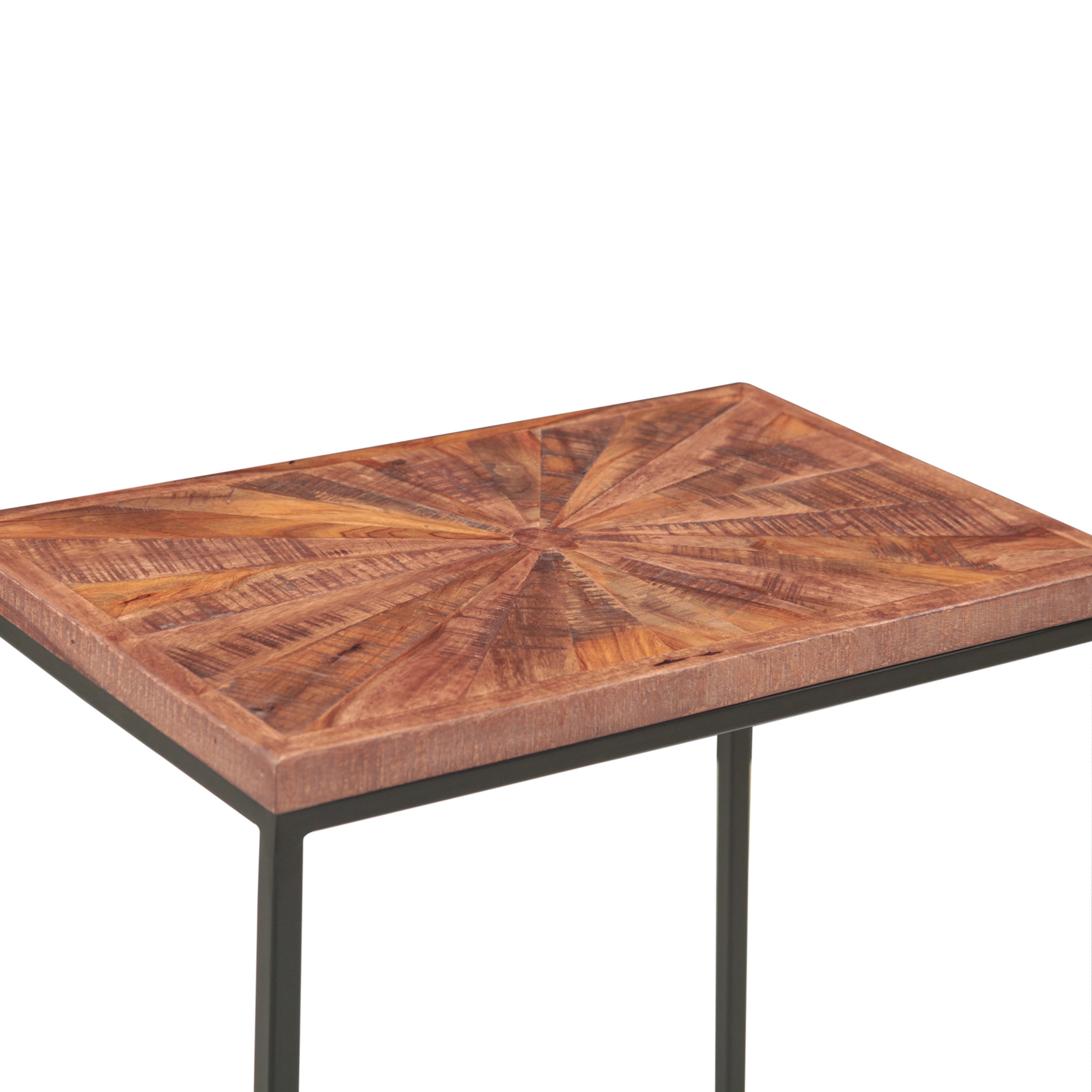 20" Sunburst Brownstone Iron Side Table