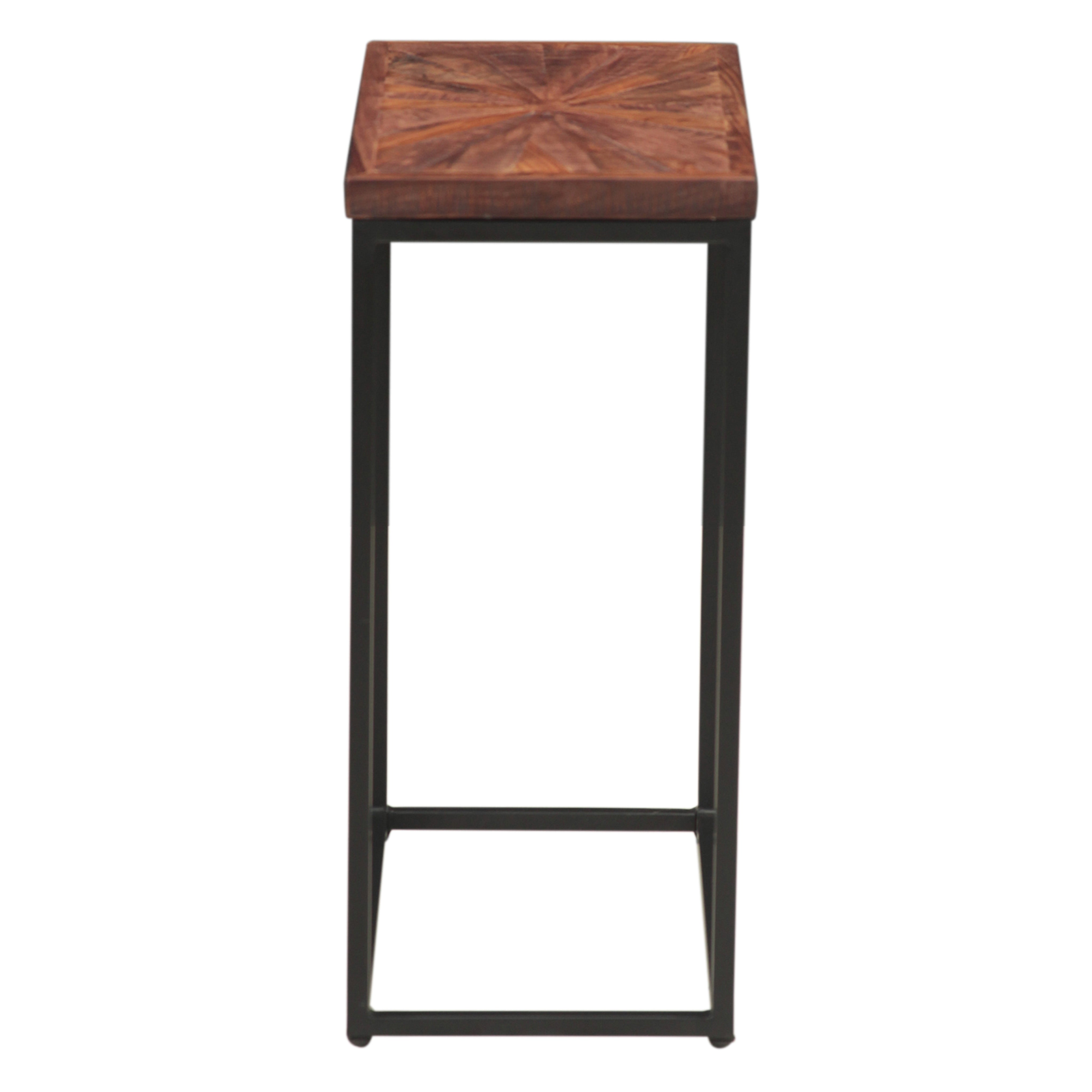 20" Sunburst Brownstone Iron Side Table
