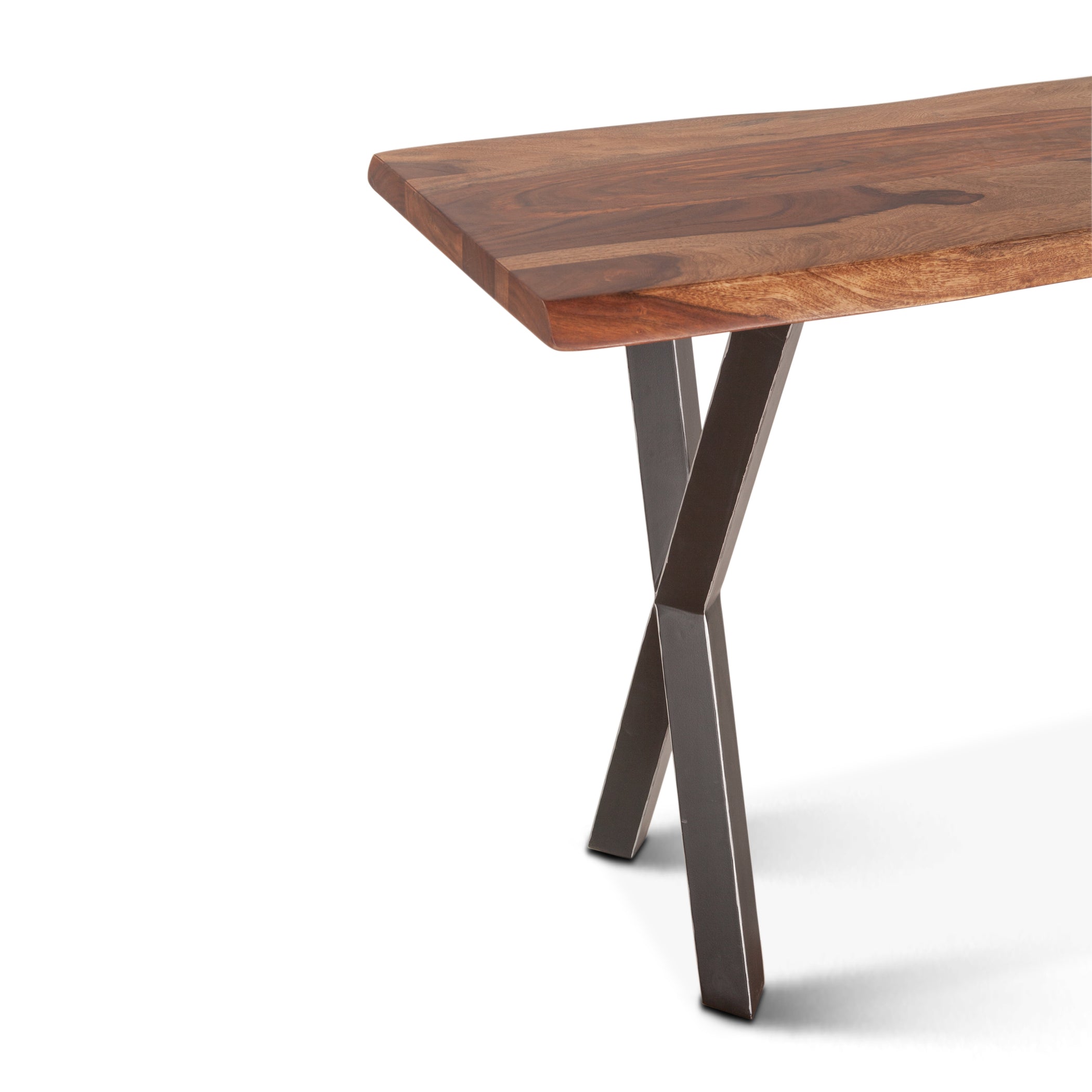 58" Natural Sheesham Wood Console Table