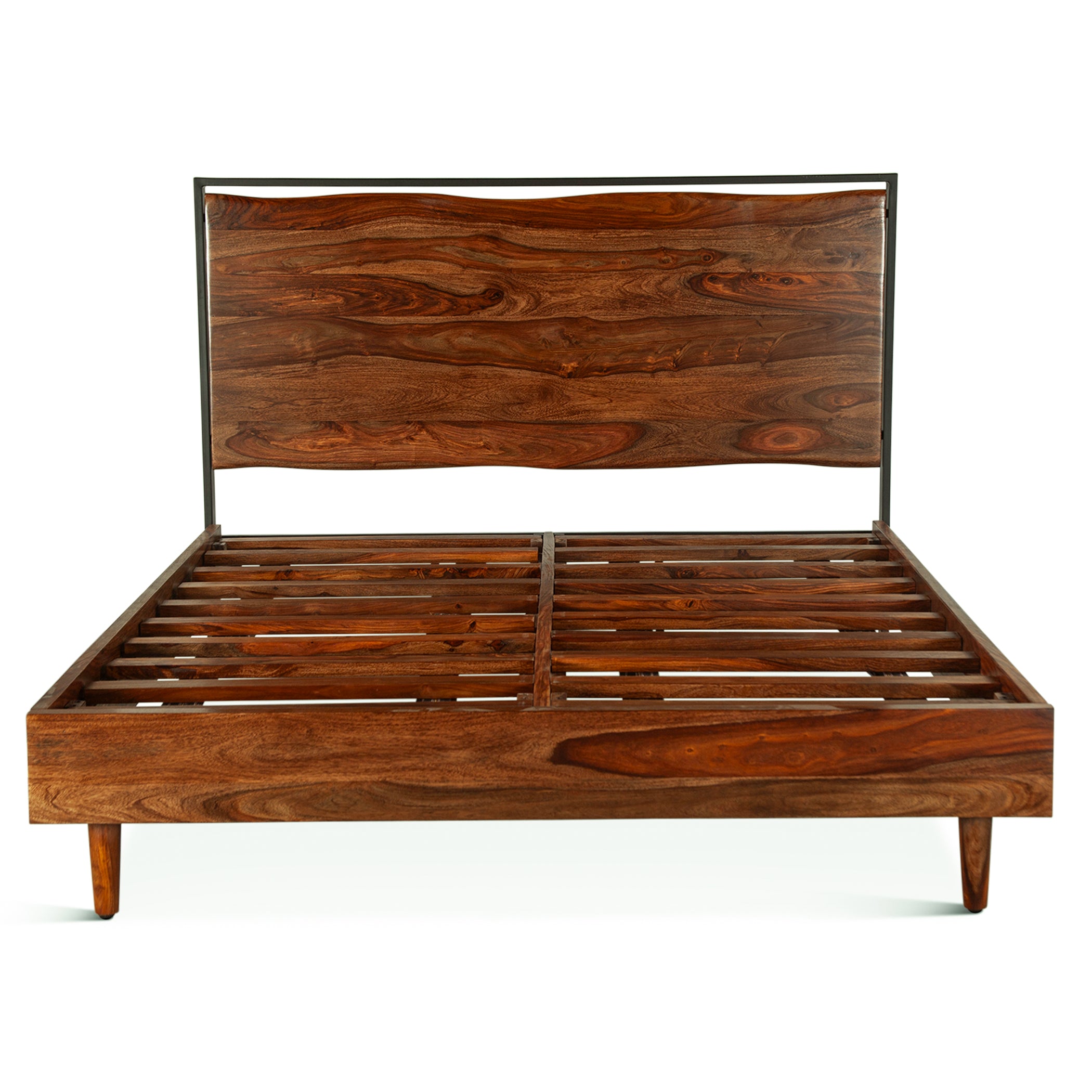 84" Natural Sheesham Wood King Size Bed