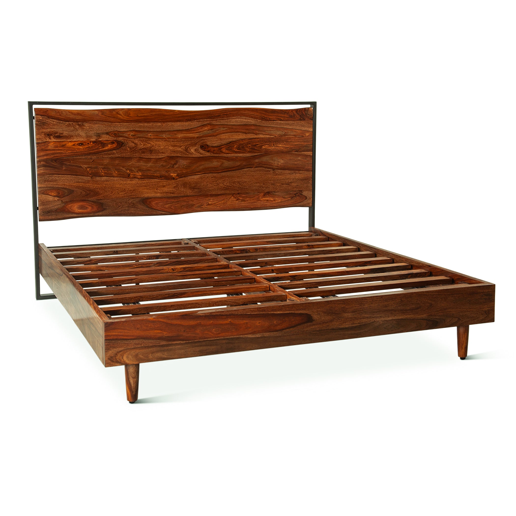 84" Natural Sheesham Wood King Size Bed