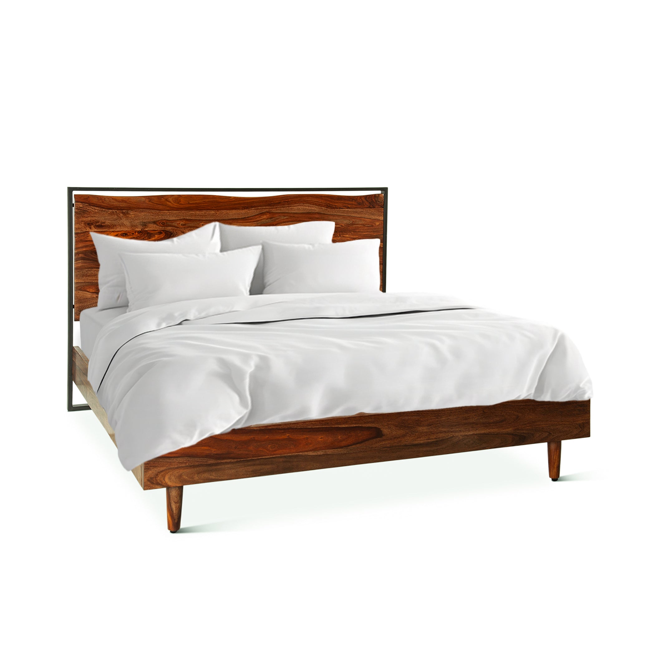 84" Natural Sheesham Wood King Size Bed