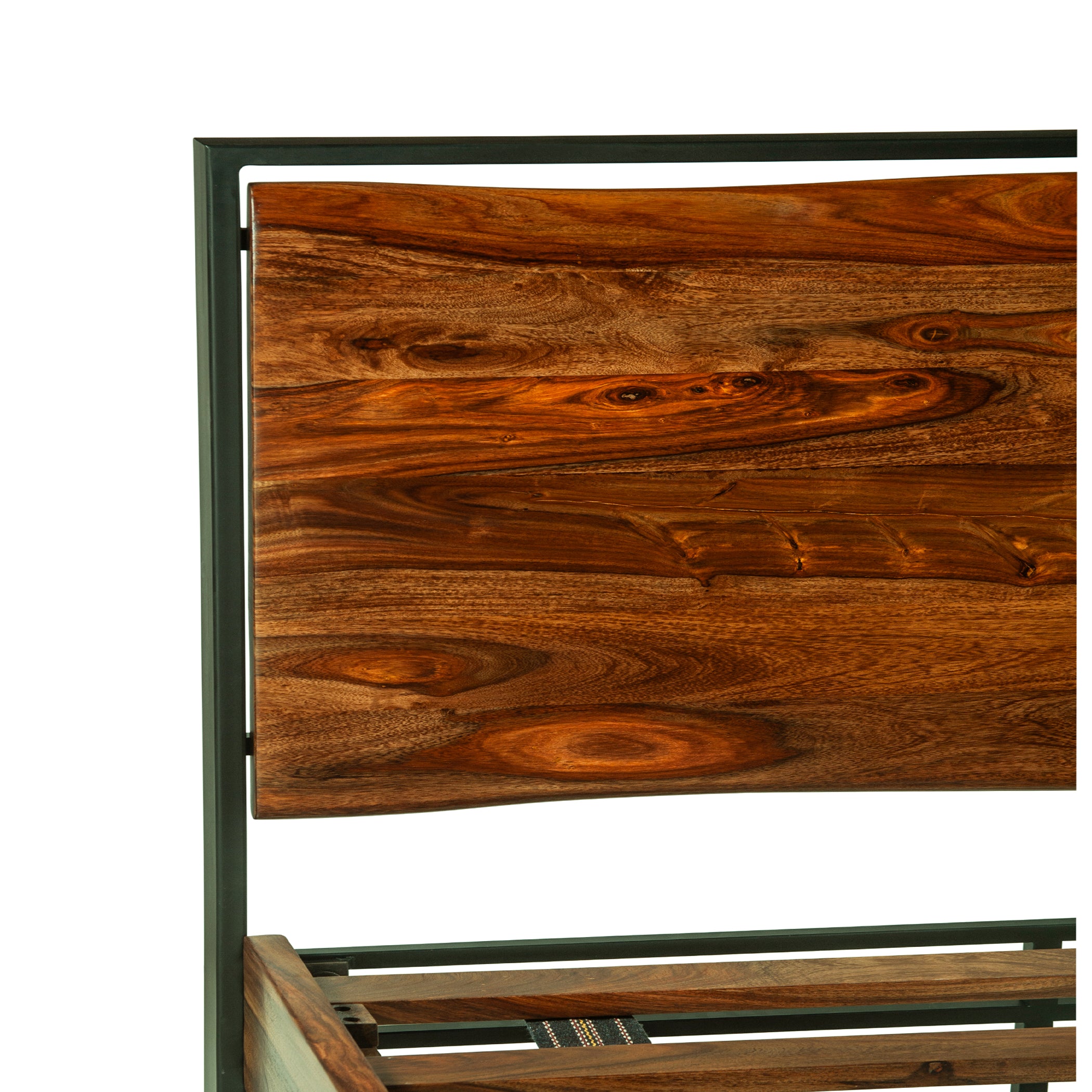 64" Natural Sheesham Wood Queen Size Bed