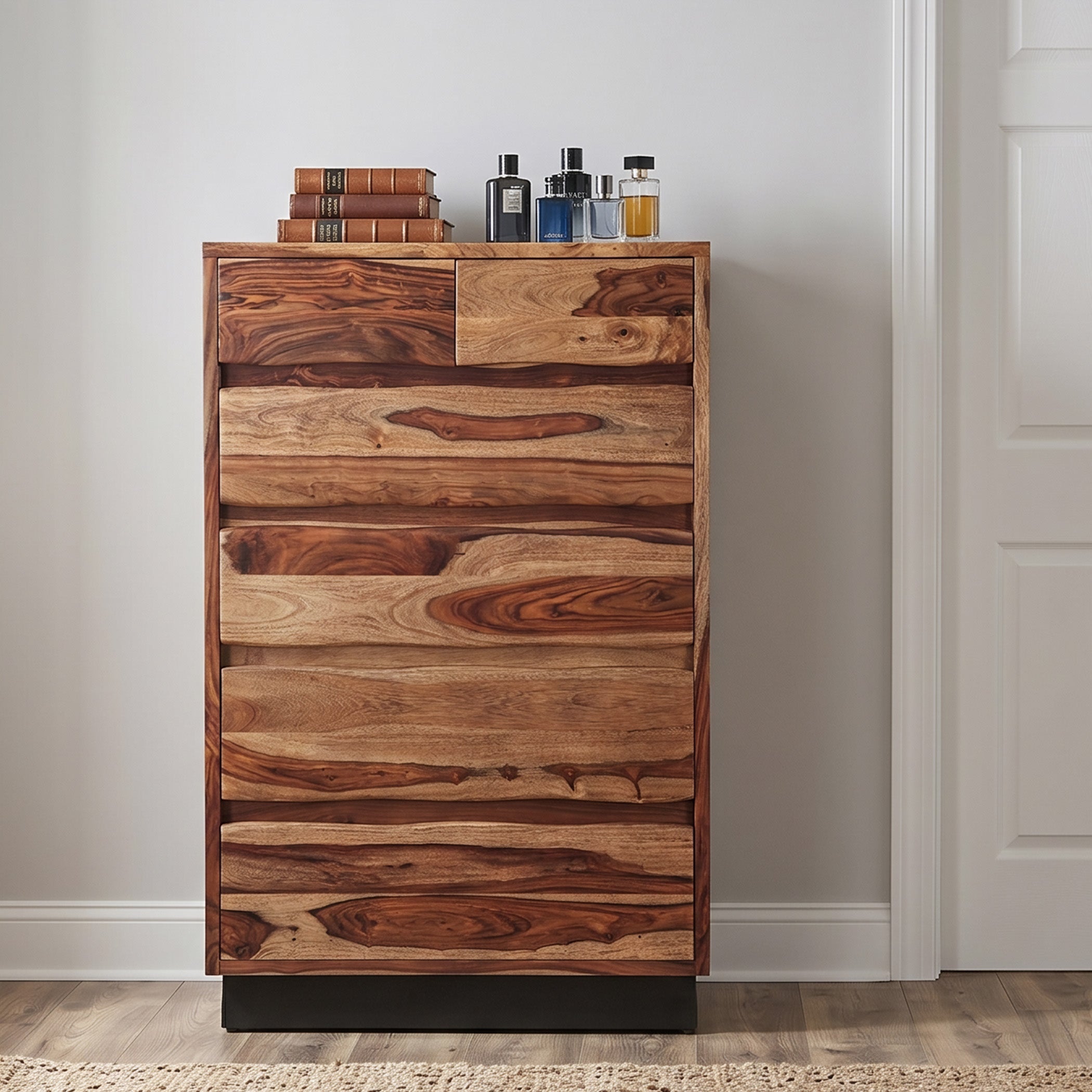 34" Natural Sheesham Tall Chest